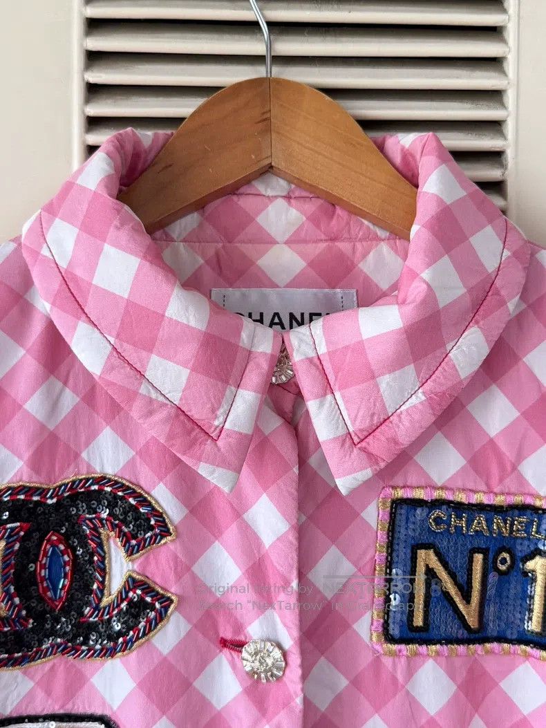 Chanel Chanel 23C pink plaid jacket Size S / US 4 / IT 40 - 3 Thumbnail