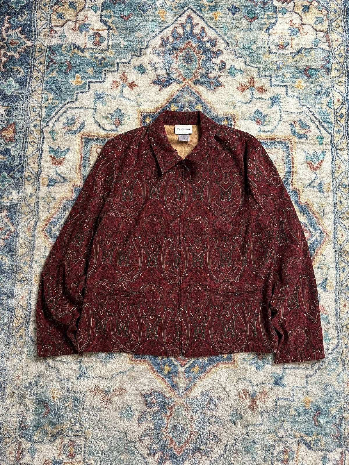 Vintage Vintage Tradition Paisley Zip-up Light Jacket Large Size L / US 10 / IT 46 - 1 Thumbnail