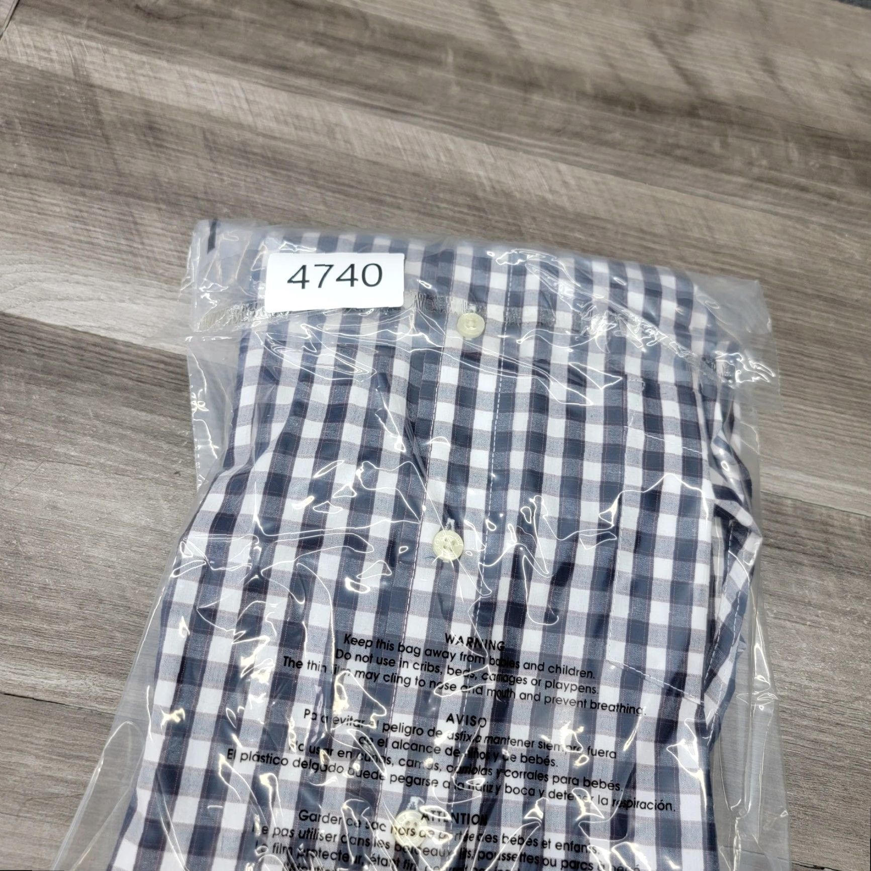 Haggar VINTAGE Haggar Shirt Mens Large Blue White Gingham Plaid Long Sleeve Button Down Collar Size US L / EU 52-54 / 3 - 7 Thumbnail