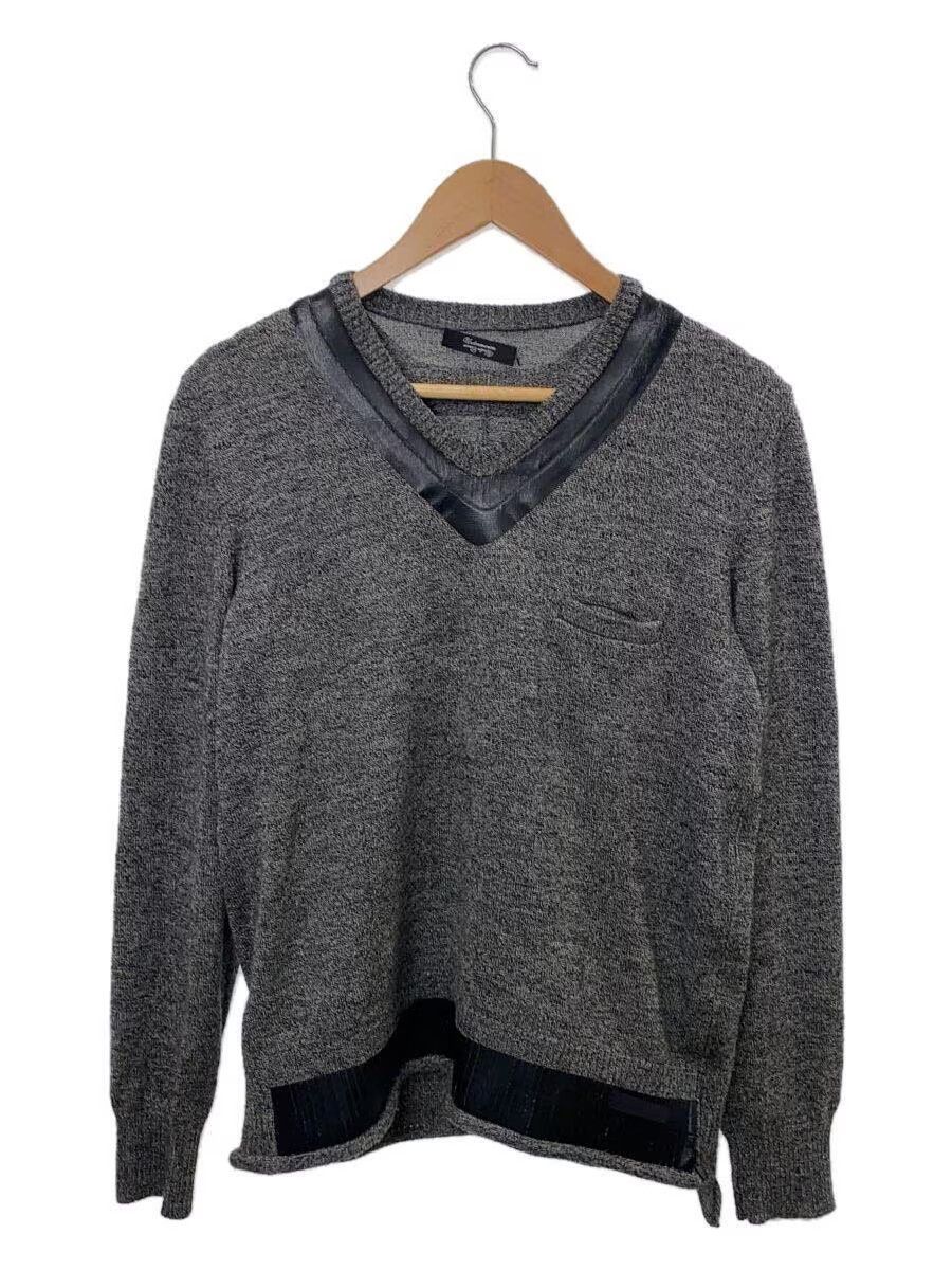 image of Undercover Stripe Patch Wool Knit Sweater in Grey, Men's (Size Medium)