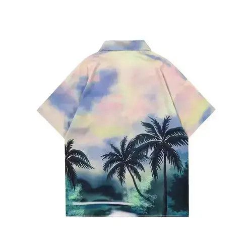 Other Palm Trees Print Graphic Short Sleeve Button Up Shirt Size US XL / EU 56 / 4 - 2 Thumbnail