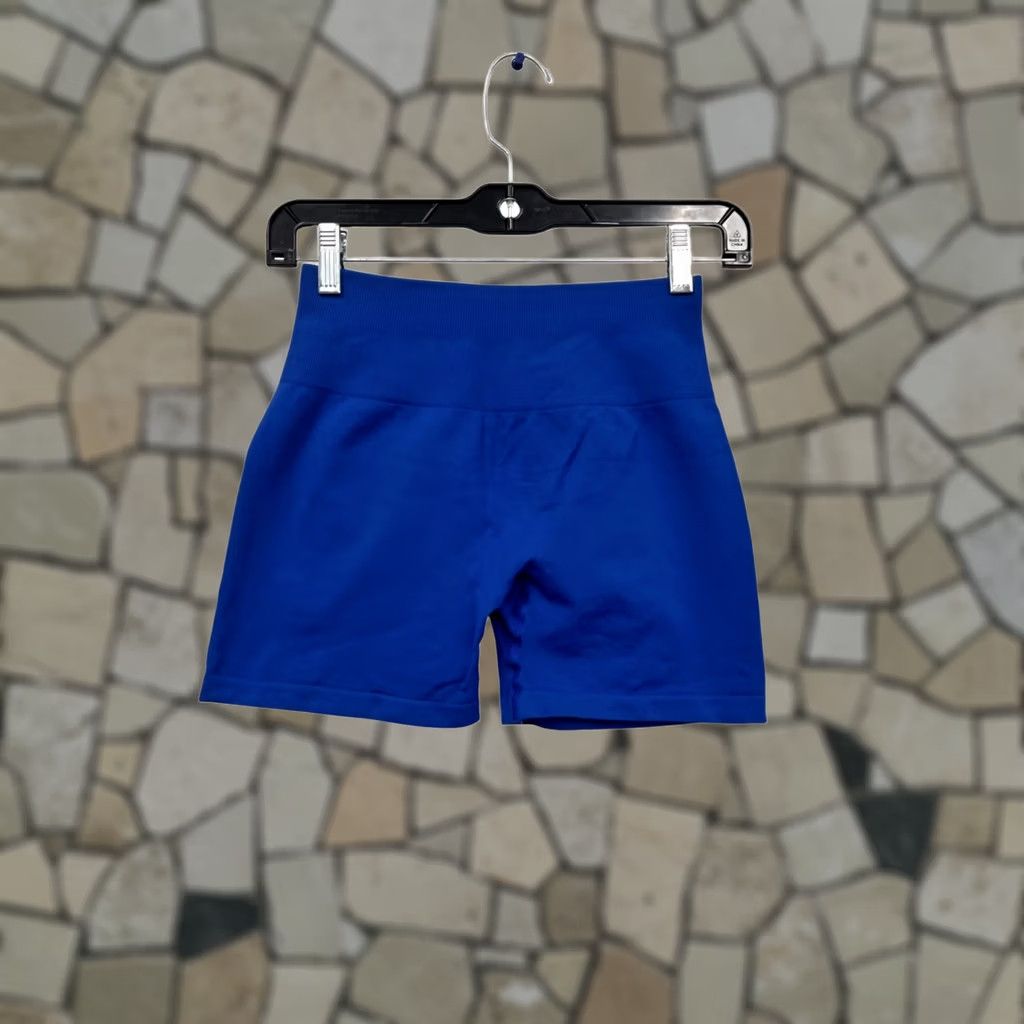 Vintage Aurola Biker Shorts Womens XS Blue Athletic Nylon Spandex Seamless High-Waist Size 26" / US 2 / IT 38 - 1 Thumbnail
