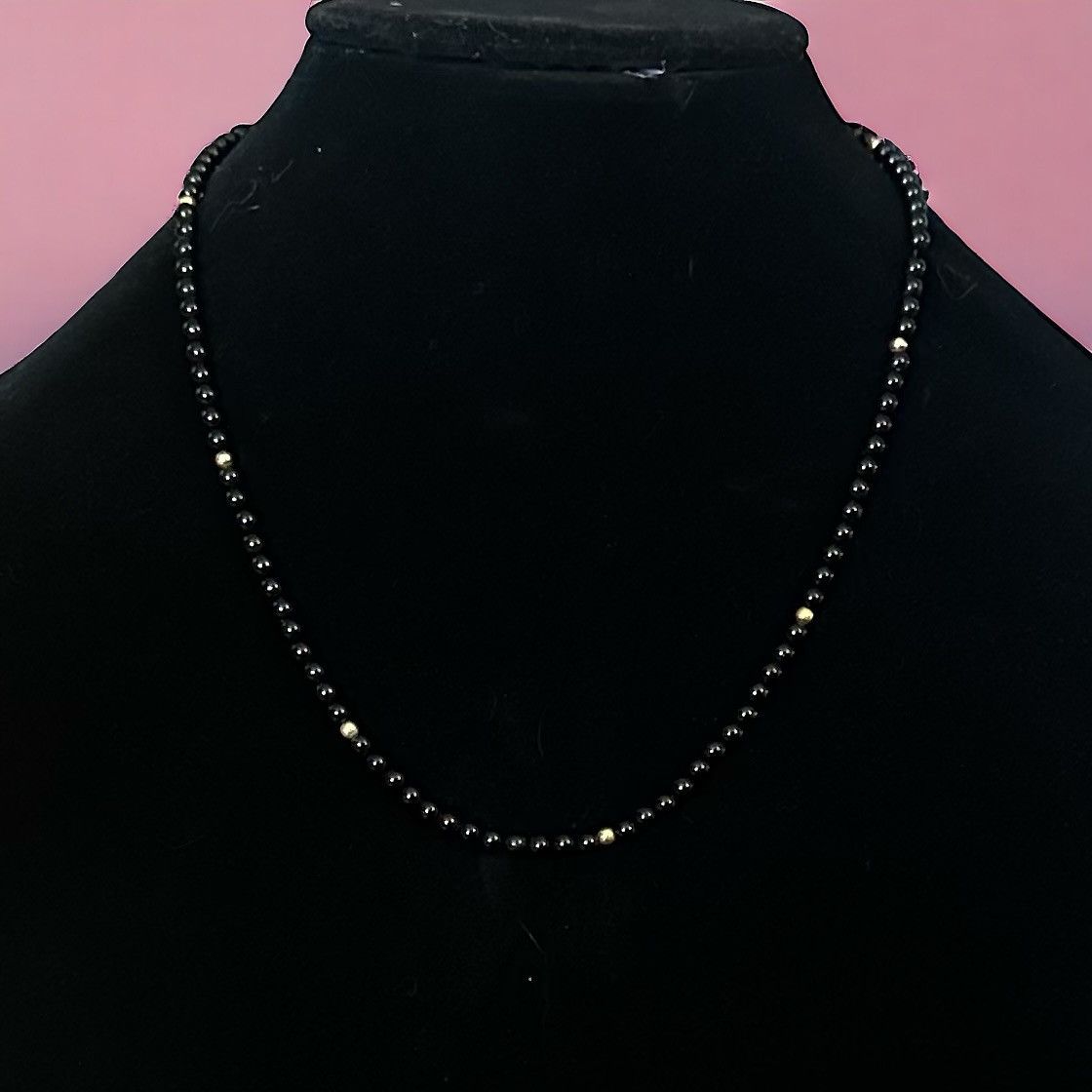 Vintage Vintage black and gold glass bead necklace Size ONE SIZE - 1 Thumbnail