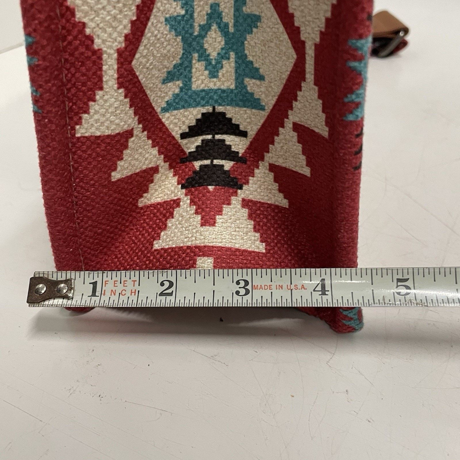 Wrangler Wrangler Aztec Tribal Leather Canvas Crossbody Bag Purse Red Size ONE SIZE - 7 Thumbnail