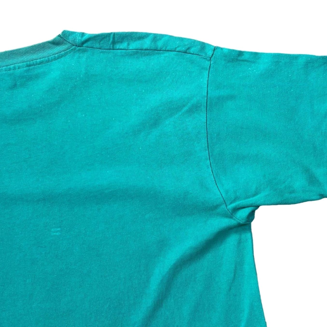 Fruit Of The Loom VINTAGE Virginia Beach "Virginia" Souvenir Distressed Graphic Single Stitch T-Shirt Mens L Teal Green Size US L / EU 52-54 / 3 - 5 Thumbnail