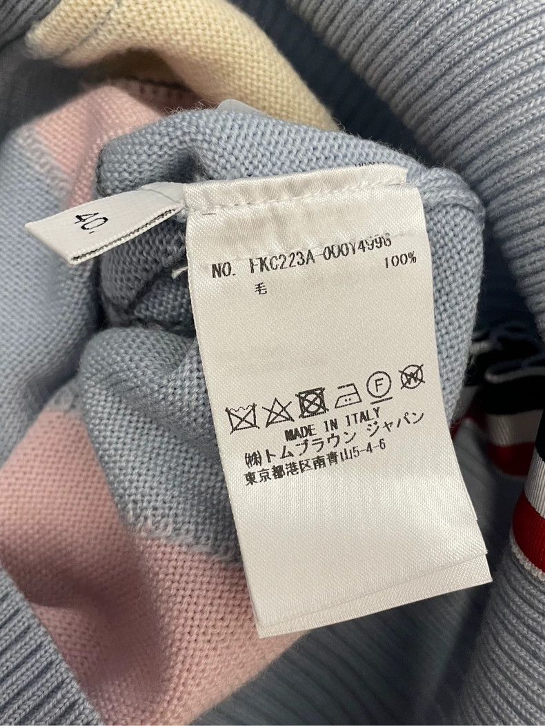 Thom Browne Thom Browne Blue and pink diamond pattern pure wool knit o Size S / US 4 / IT 40 - 6 Thumbnail