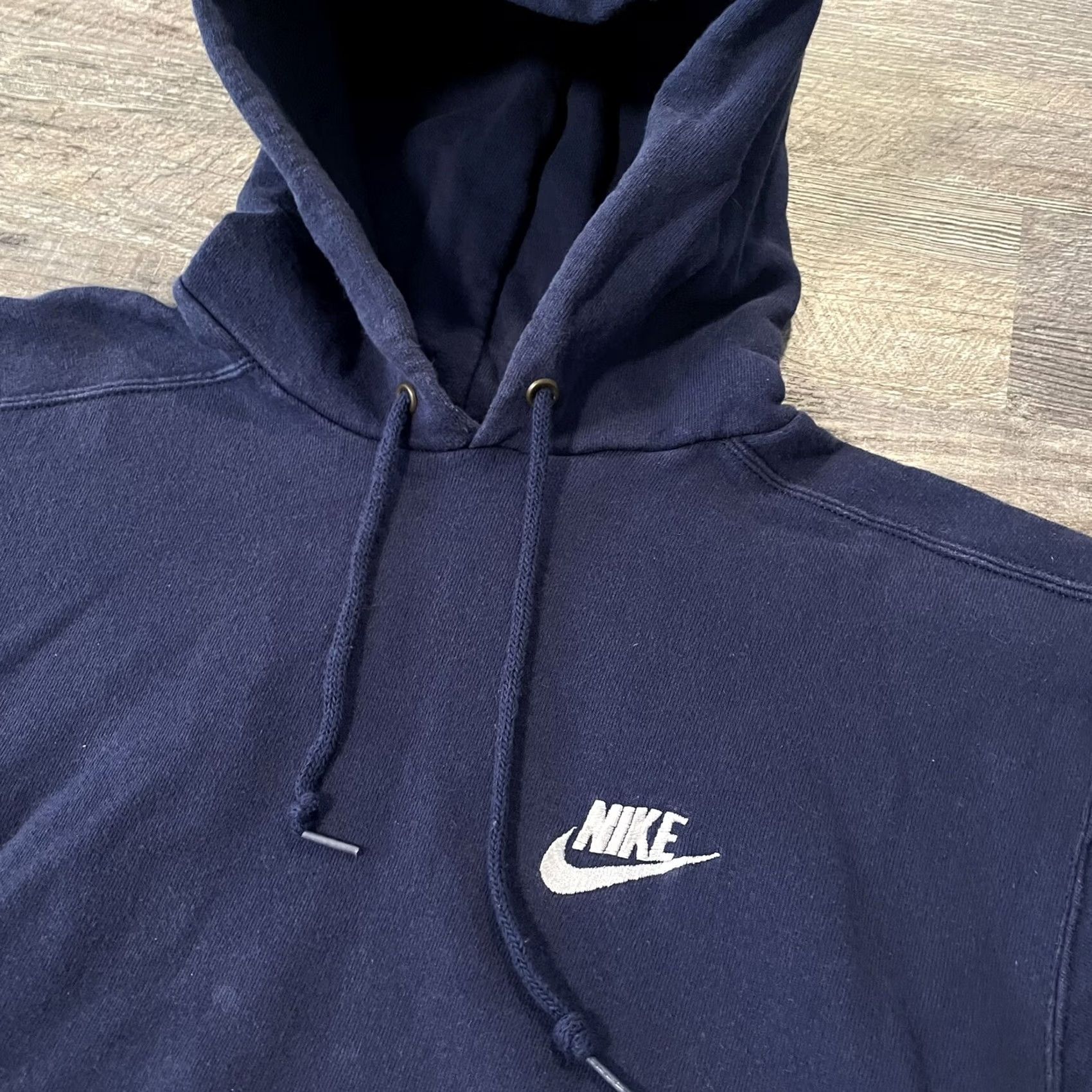 Nike VTG Nike Hoodie Swoosh 90s Blue White Tag Essential Hoodie Mens Small Vintage Check Fleece 1990s US Made Size US S / EU 44-46 / 1 - 3 Thumbnail