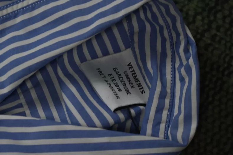 Vetements Vetements Vetteman pieced stripe oversized shirt Size US XS / EU 42 / 0 - 3 Thumbnail