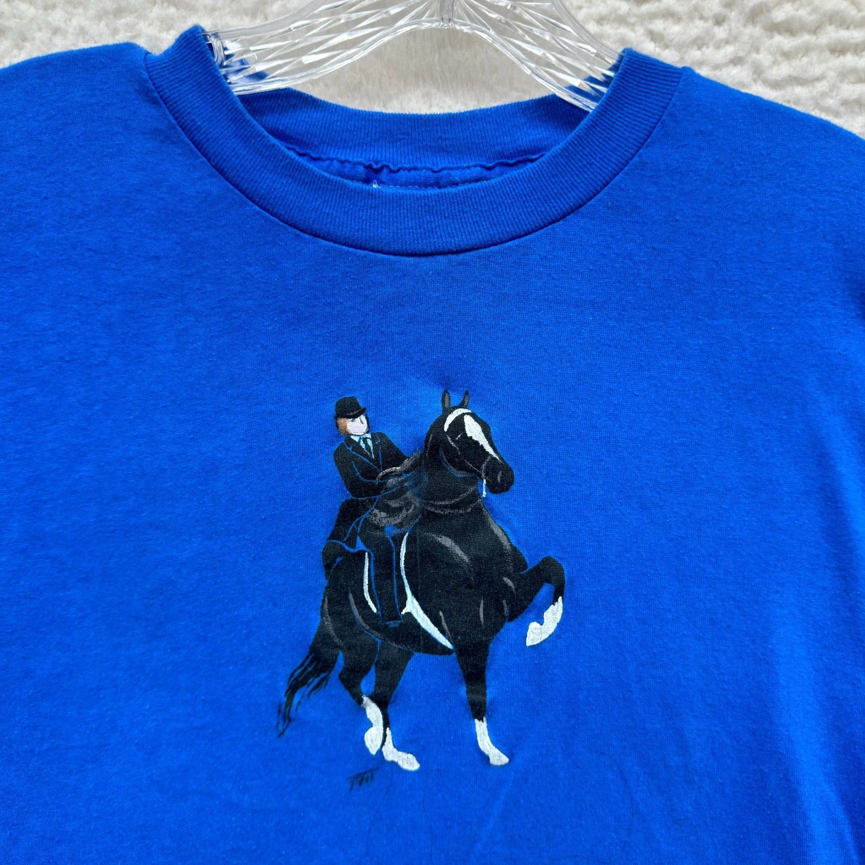 Etro 80s Vintage T-Shirt Large Mens Graphic Horse Equestrian Thunderbird Sportswear Cotton Blend Short Sleeve Size US L / EU 52-54 / 3 - 4 Thumbnail