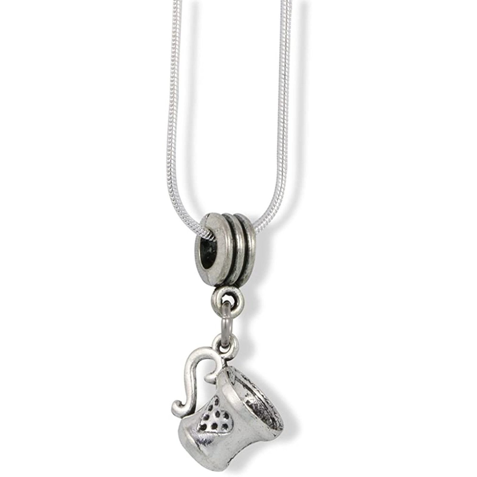 & Other Stories Coffee Cup with Heart on Side Charm Snake Chain Necklace Size ONE SIZE - 1 Thumbnail