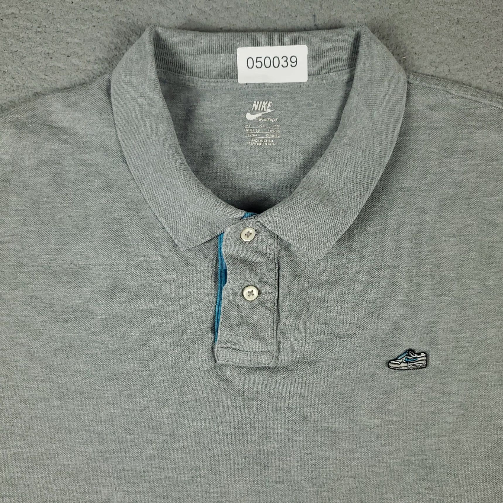 Nike Nike Polo Shirt 3XL Gray Cotton Casual Short Sleeve Mens Golf Activewear Size US XXL / EU 58 / 5 - 2 Thumbnail