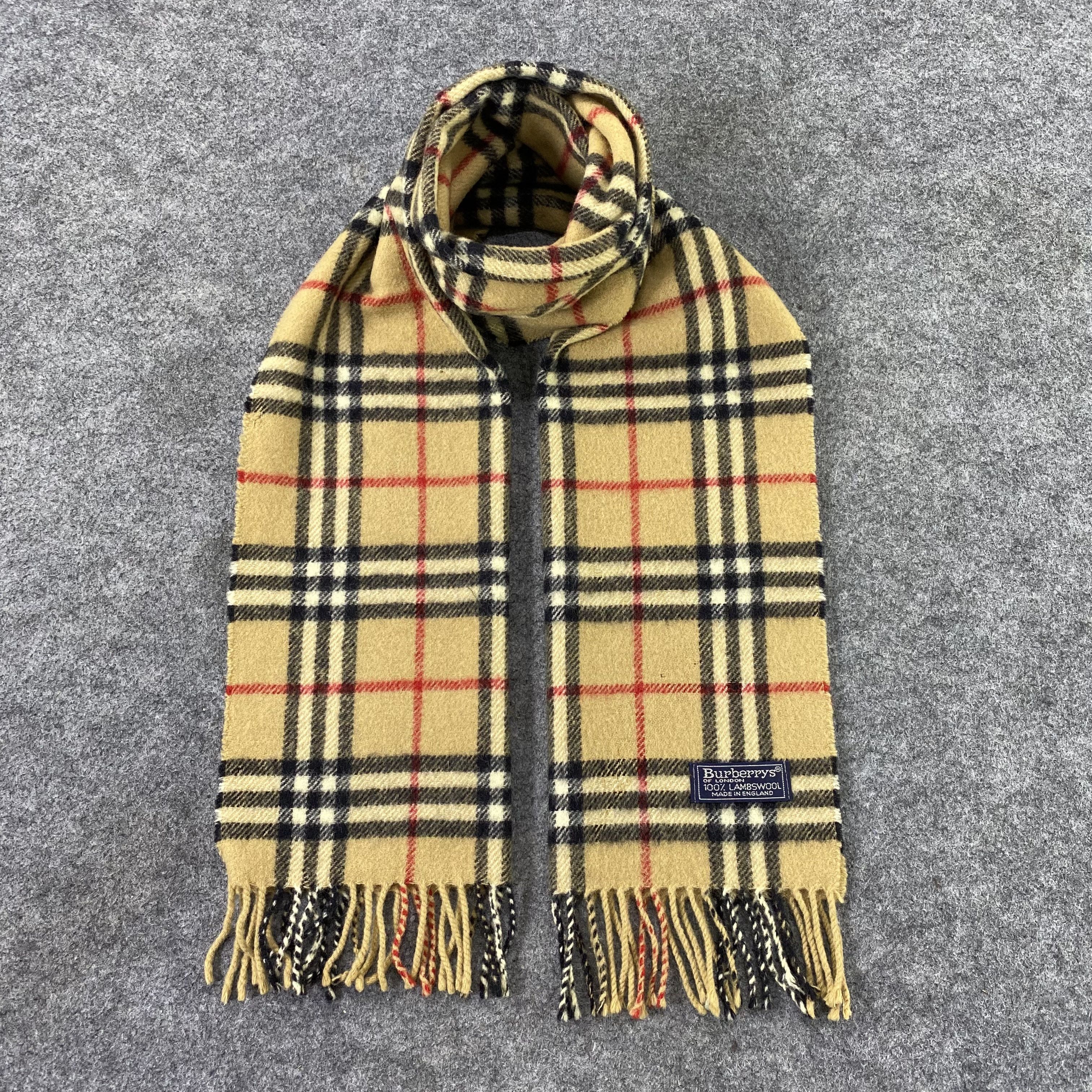 Burberry × Vintage Burberry Wool Muffler / Scarf / Neckwear - T1536 Size ONE SIZE - 1 Thumbnail