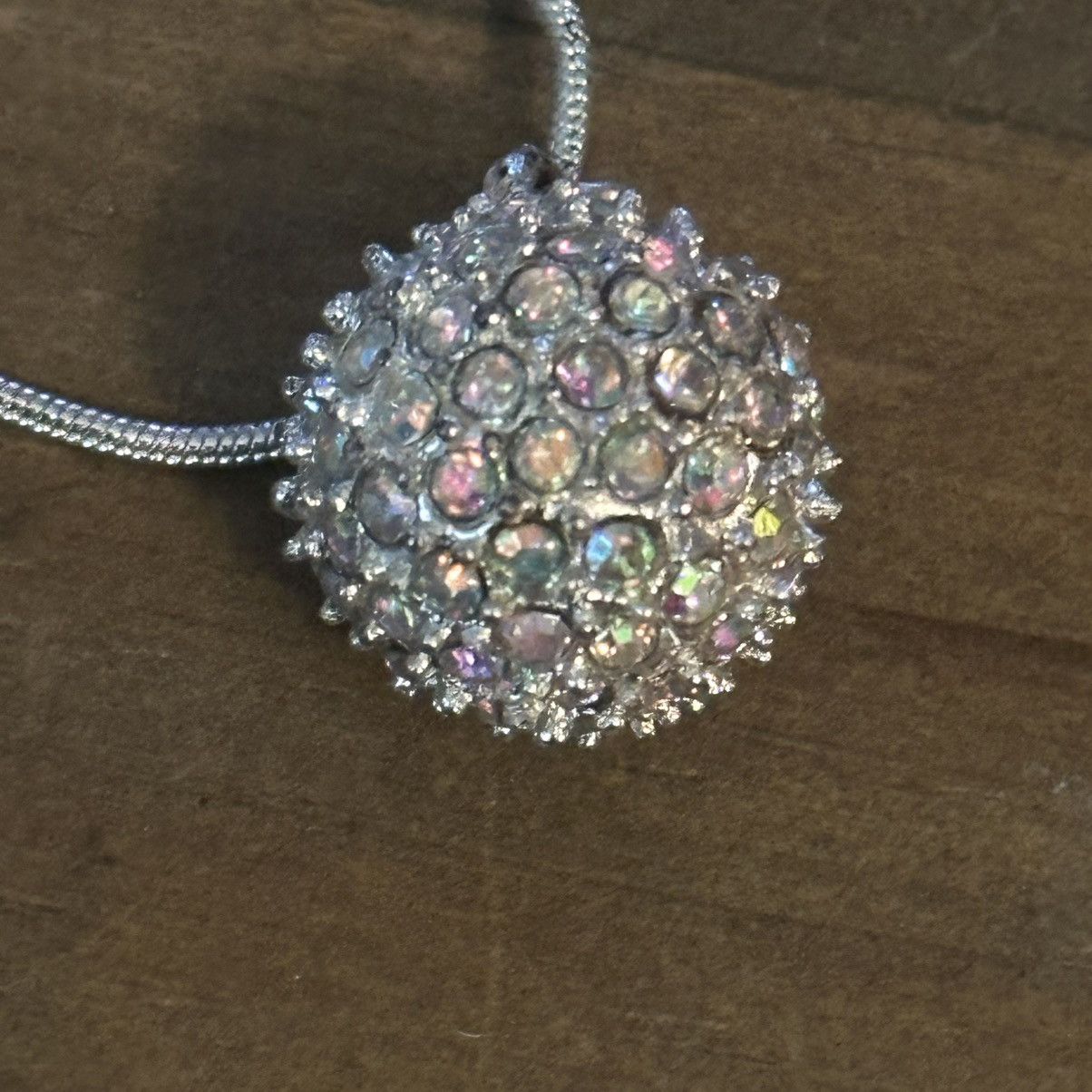 Other Silver tone Aurora Borealis paved crystal pendant necklace Size ONE SIZE - 3 Thumbnail