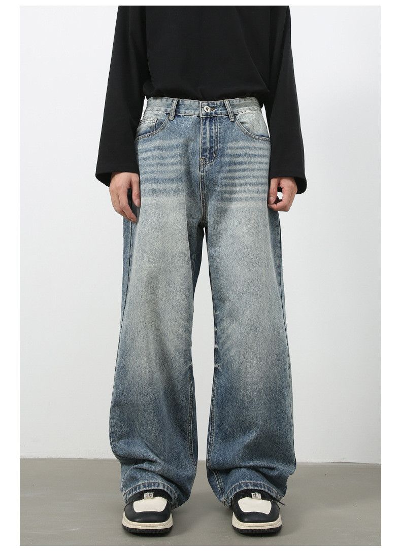 Japanese Brand × Jean American style distressed washed straight jeans for men Size US 32 / EU 48 - 1 Thumbnail
