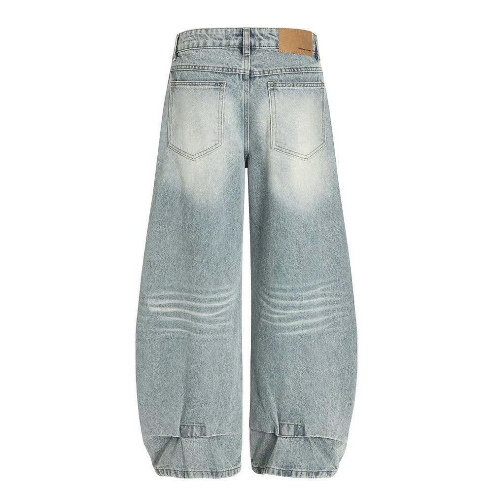 Vintage Men's wide-leg washed distressed scimitar jeans Size US 32 / EU 48 - 2 Thumbnail