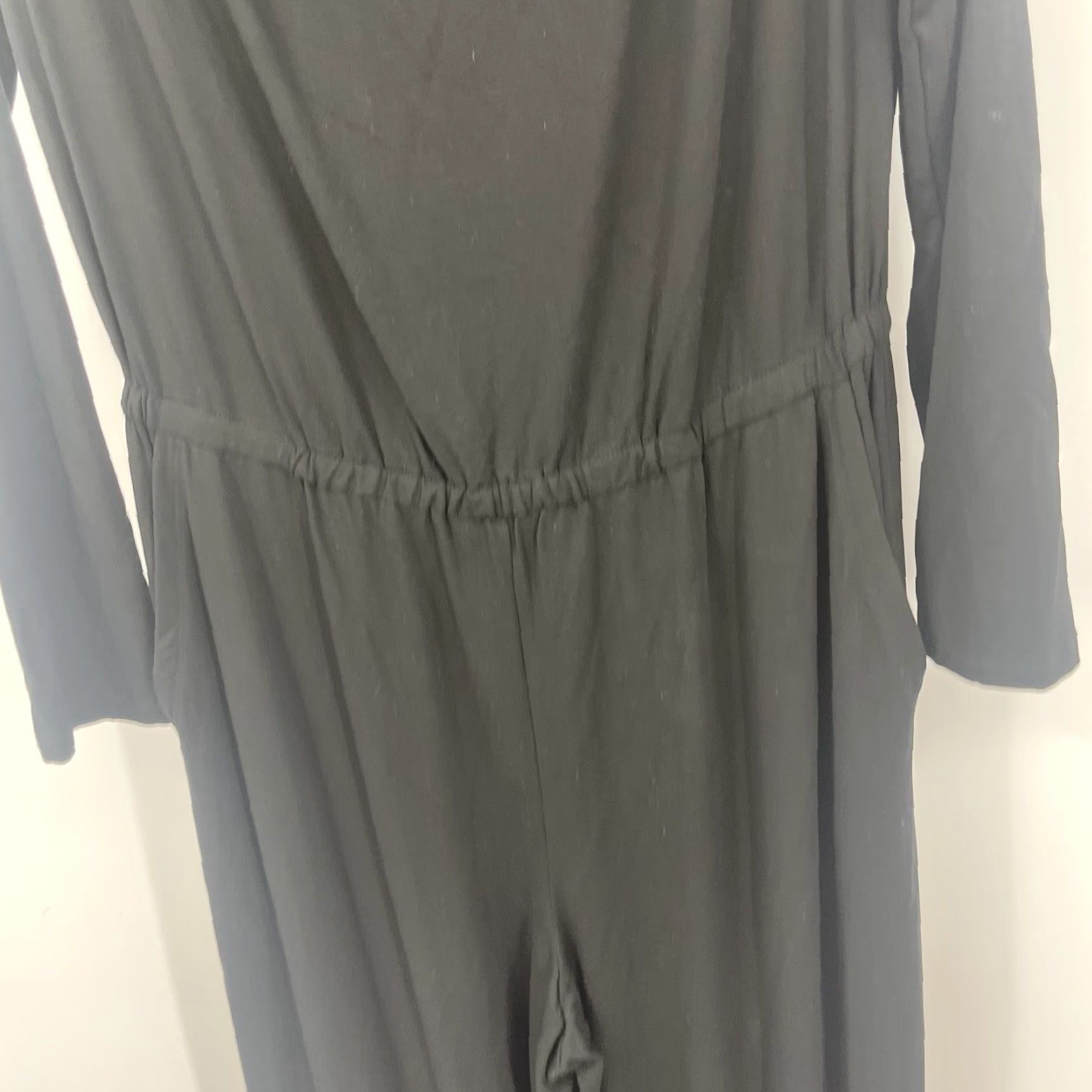 J. Jill J. Jill Wearever Jumpsuit Women S Cold Shoulder Stretch Black Jersey Quiet Luxury Cottagecore Size 28" / US 6 / IT 42 - 5 Thumbnail