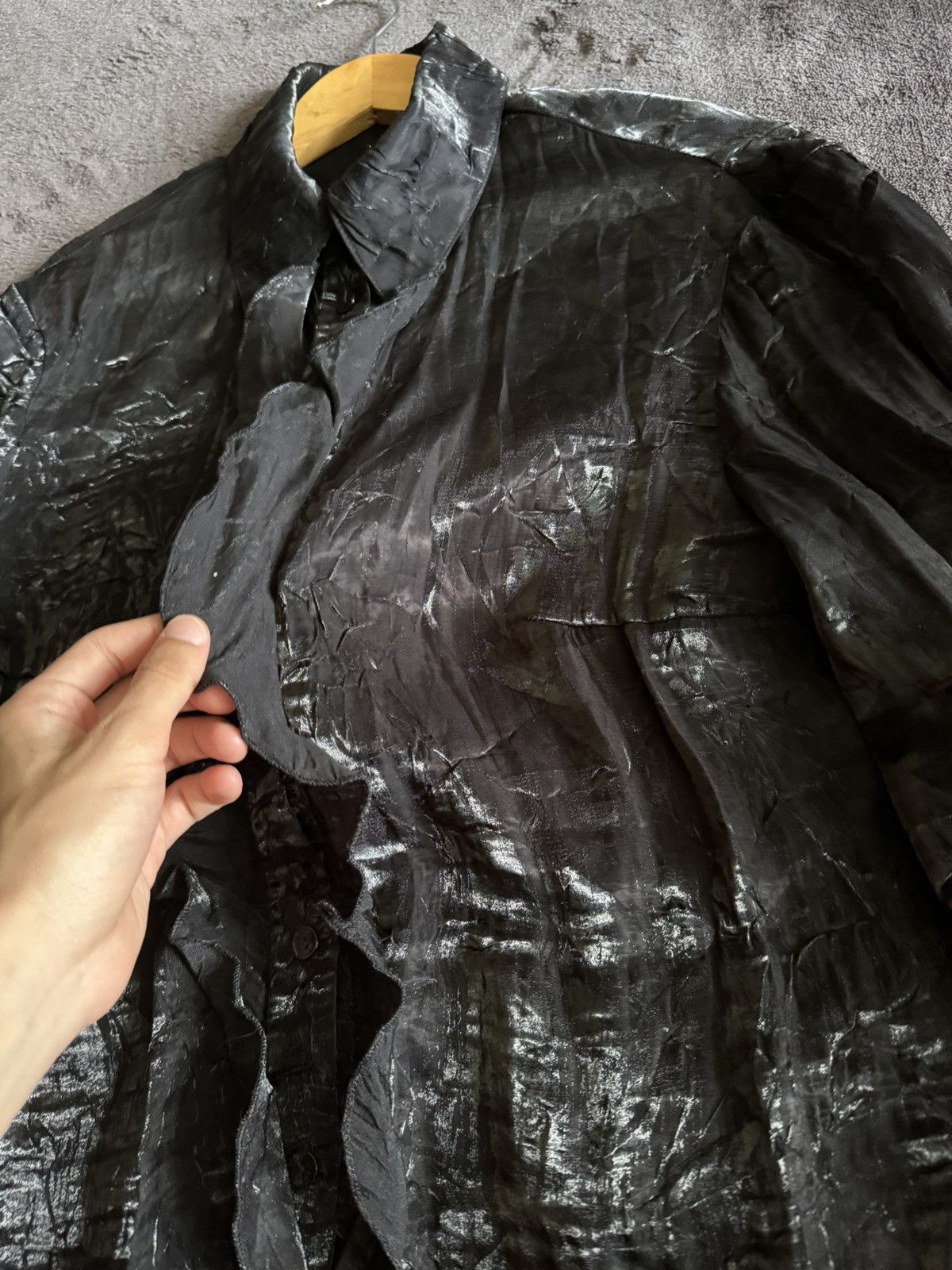 Vintage Vintage gothic elegant y2k black metallic plisse Size M / US 6-8 / IT 42-44 - 6 Thumbnail