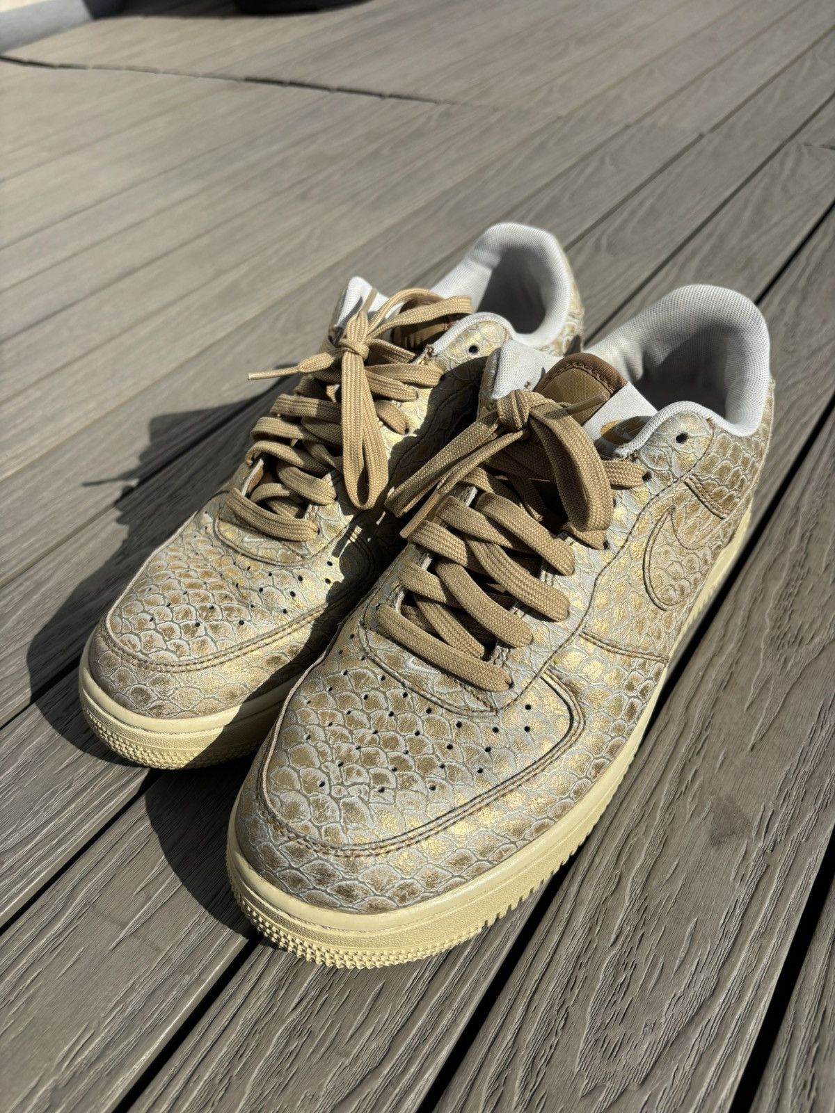 Nike Nike Air Force 1 Low Golden Scale 10 Gold Croc 718152-701 Size US 10 / EU 43 - 1 Thumbnail