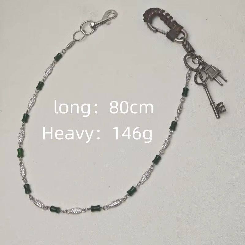 Jewelry Retro Plug Emerald Rhinestone Waist Chain Punk Y2K Luxury Size ONE SIZE - 6 Thumbnail