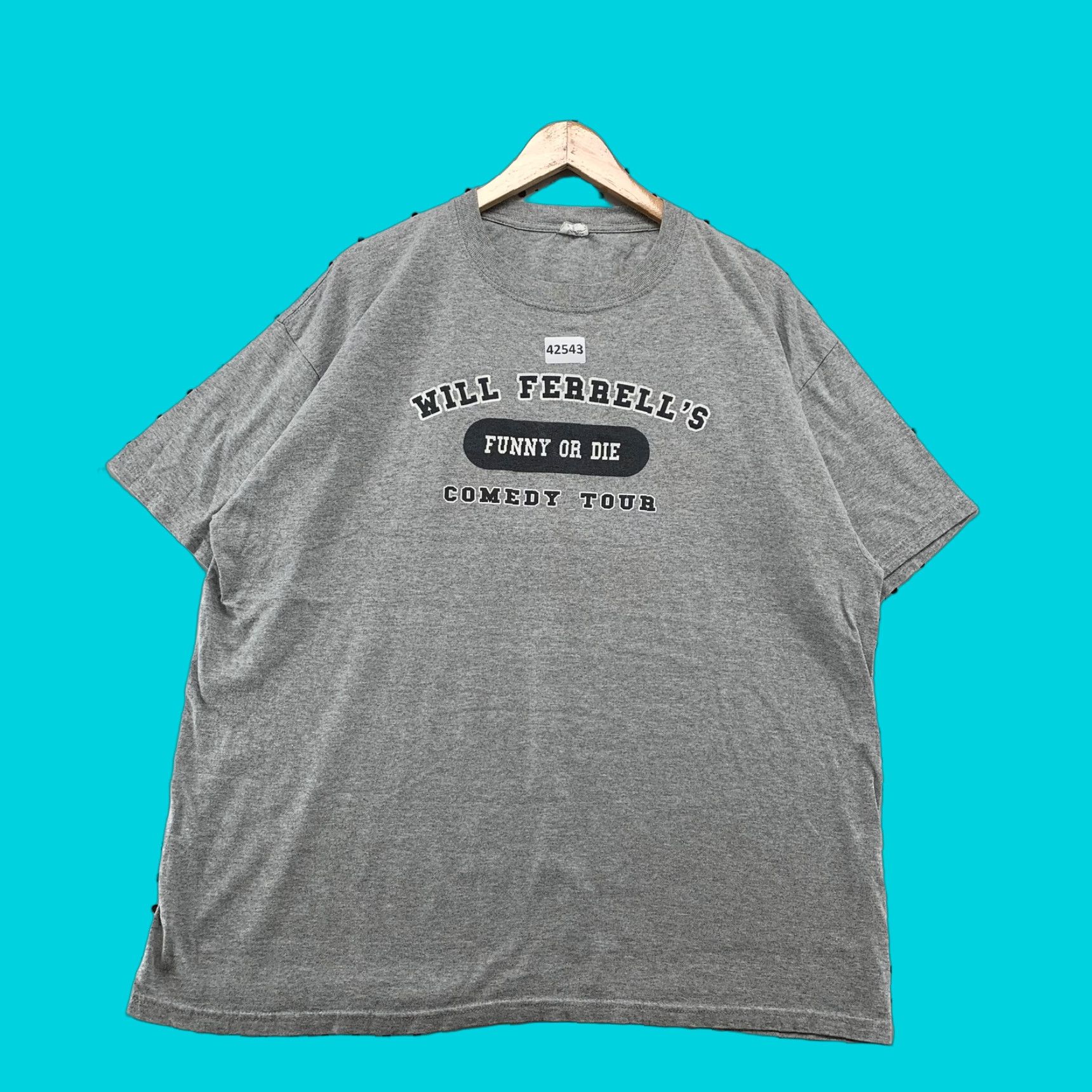 Gildan VINTAGE Will Ferrell Funny Or Die Comedy Tour Shirt Mens 2XL Gray Size US XXL / EU 58 / 5 - 1 Thumbnail