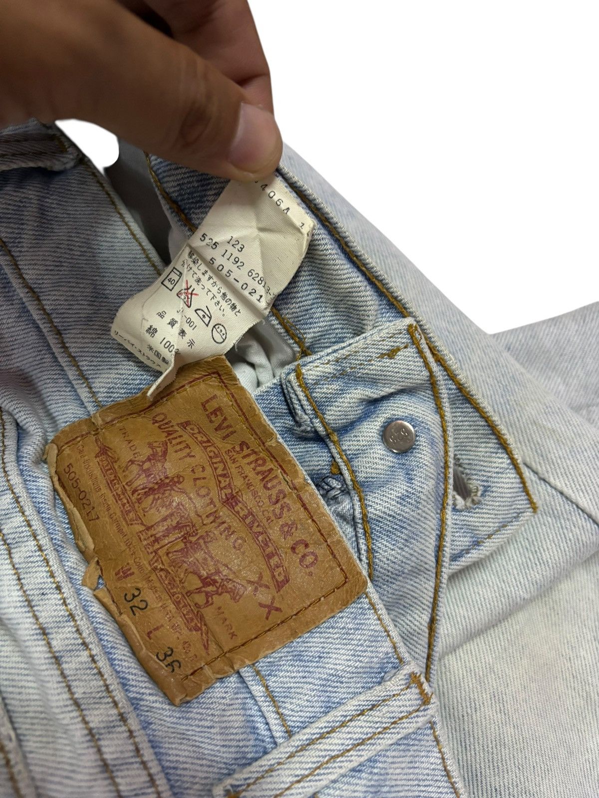 Levi's Vtg 90s Levis 505 Distressed Jeans Size US 30 / EU 46 - 10 Thumbnail