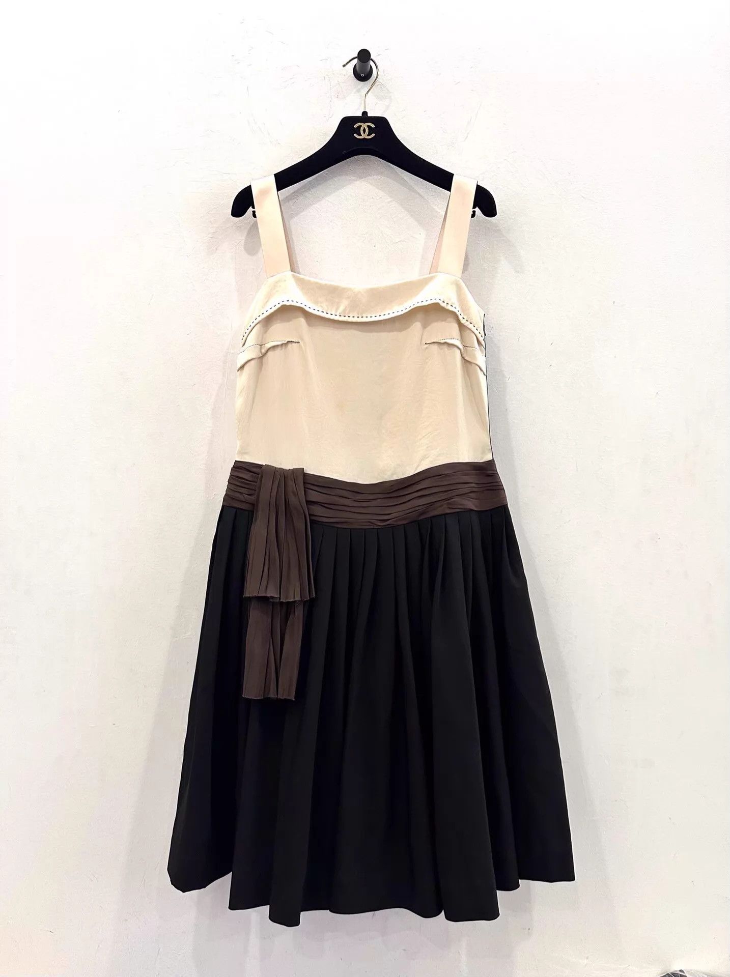 Lanvin Lanvin Women's Black & White Colorblock Cami Dress 38 Size XS / US 0-2 / IT 36-38 - 1 Thumbnail