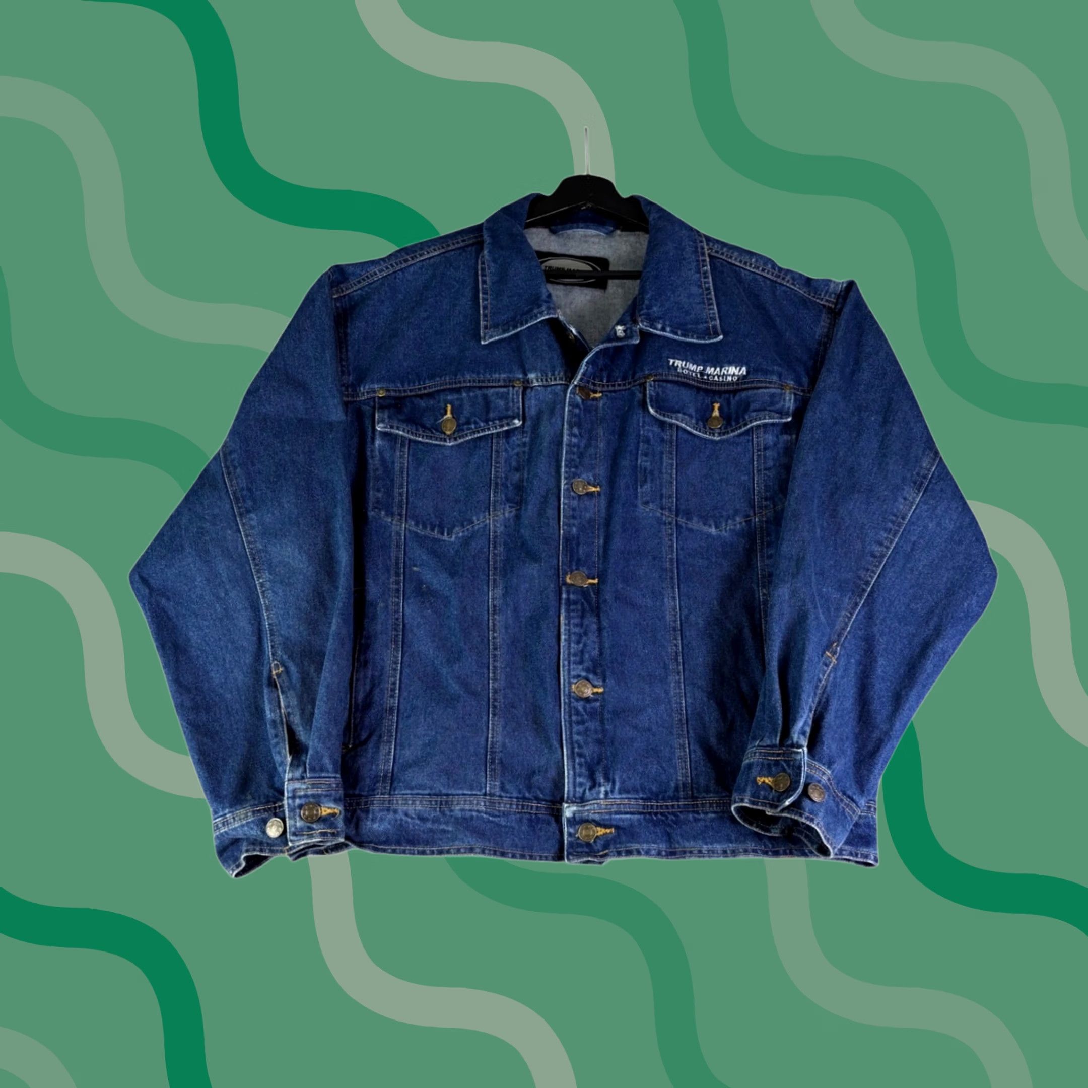 Vintage VINTAGE Trump Marina Hotel Casino Denim Jacket Mens Medium Blue Trucker RN96298 Size US M / EU 48-50 / 2 - 1 Thumbnail