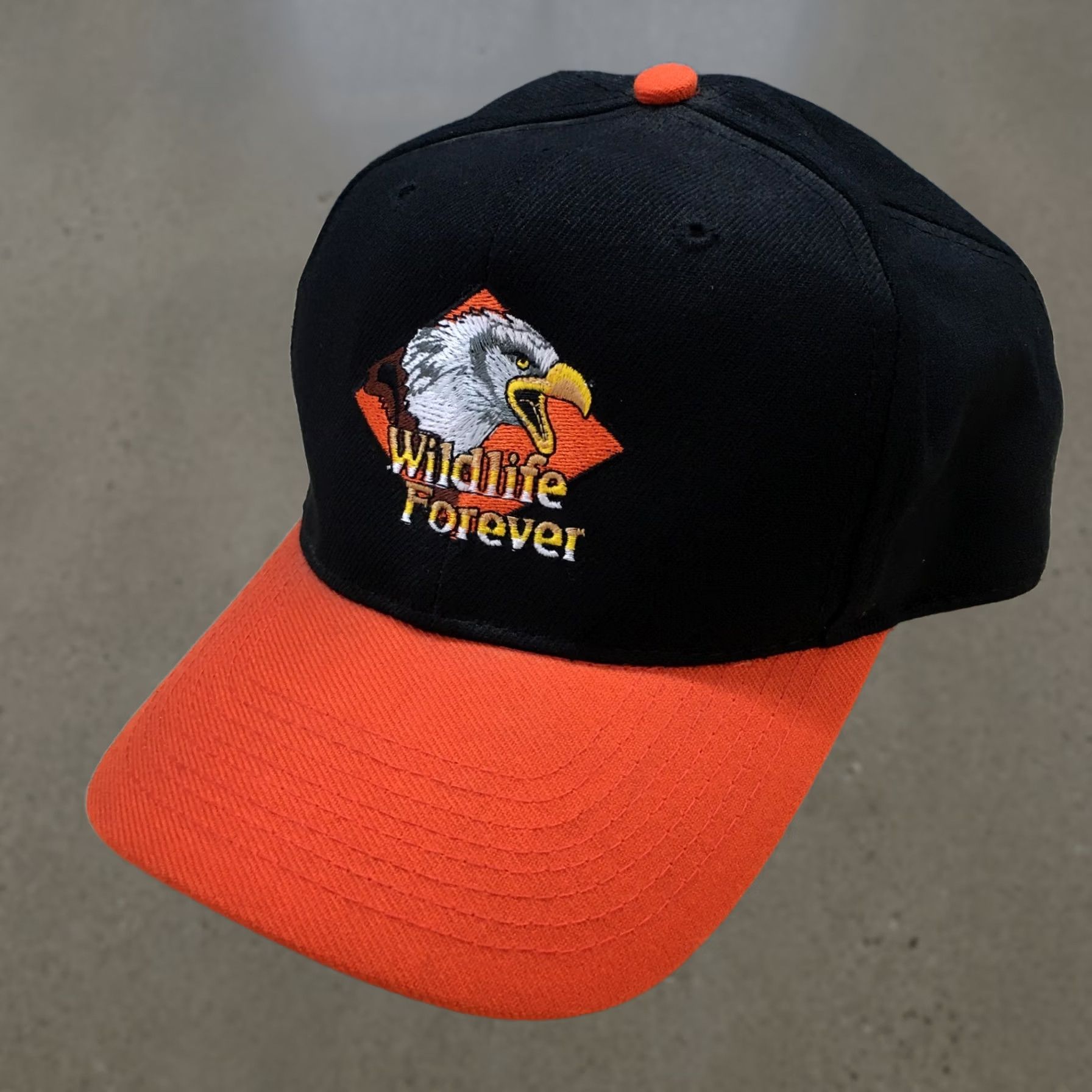 Vintage Wildlife Forever Baseball Cap Hat Mens Black OS Adjustable OTTO Size ONE SIZE - 1 Thumbnail