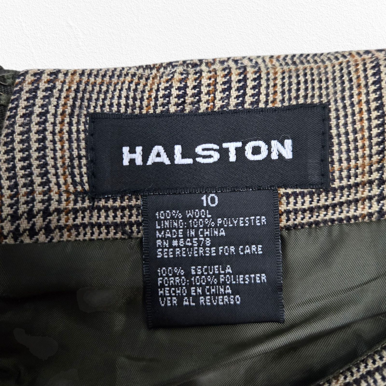 Halston Halston Glen Check Wool Plaid Straight A-Line Skirt Size 10 Size 32" / US 10 / IT 46 - 4 Thumbnail
