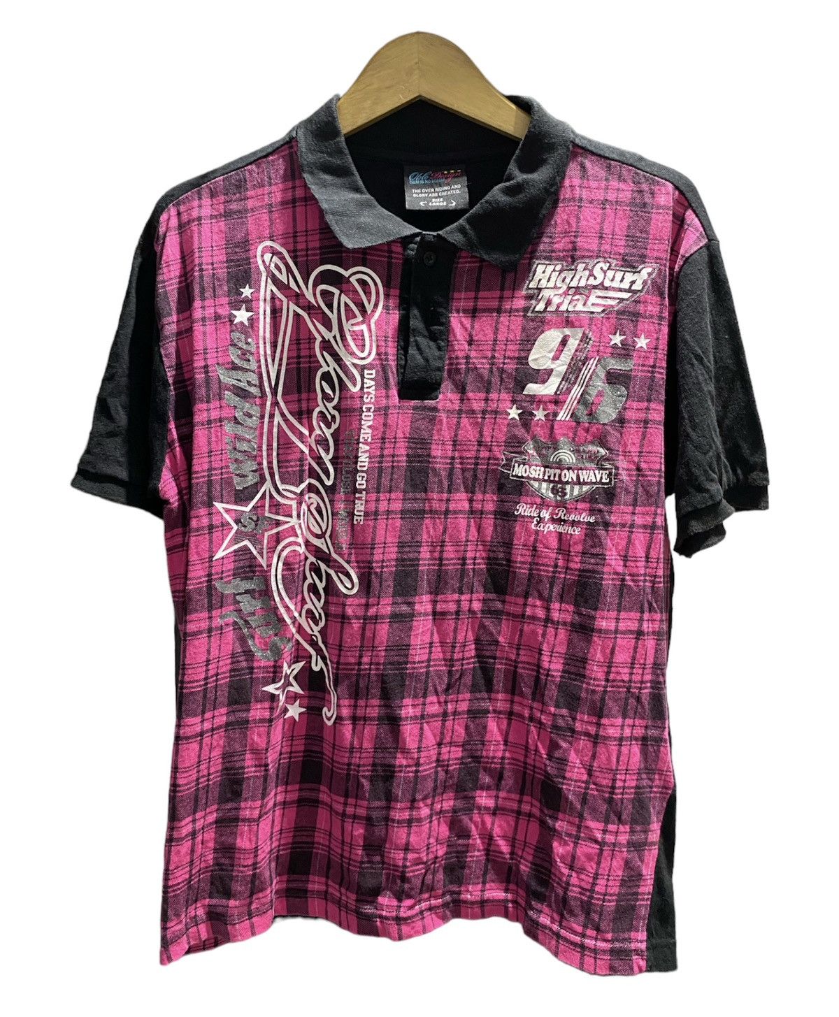 image of Surf Style Oblo Design Poem Surf Poloshirt in Pink, Men's (Size Large)