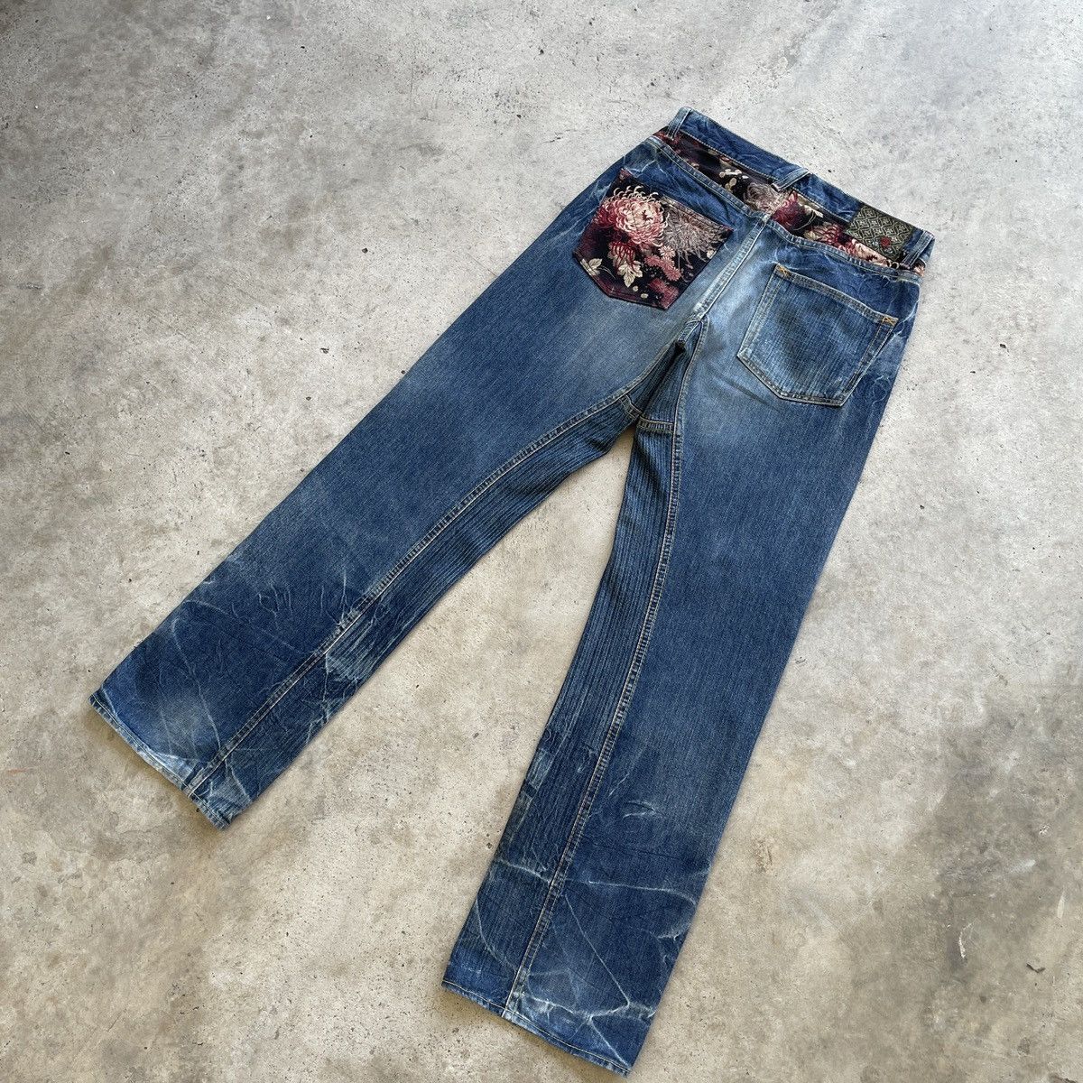 Japanese Brand Vintage Enternal Japan Rare Floral Baggy Jeans Faded Pants Size US 32 / EU 48 - 12 Thumbnail