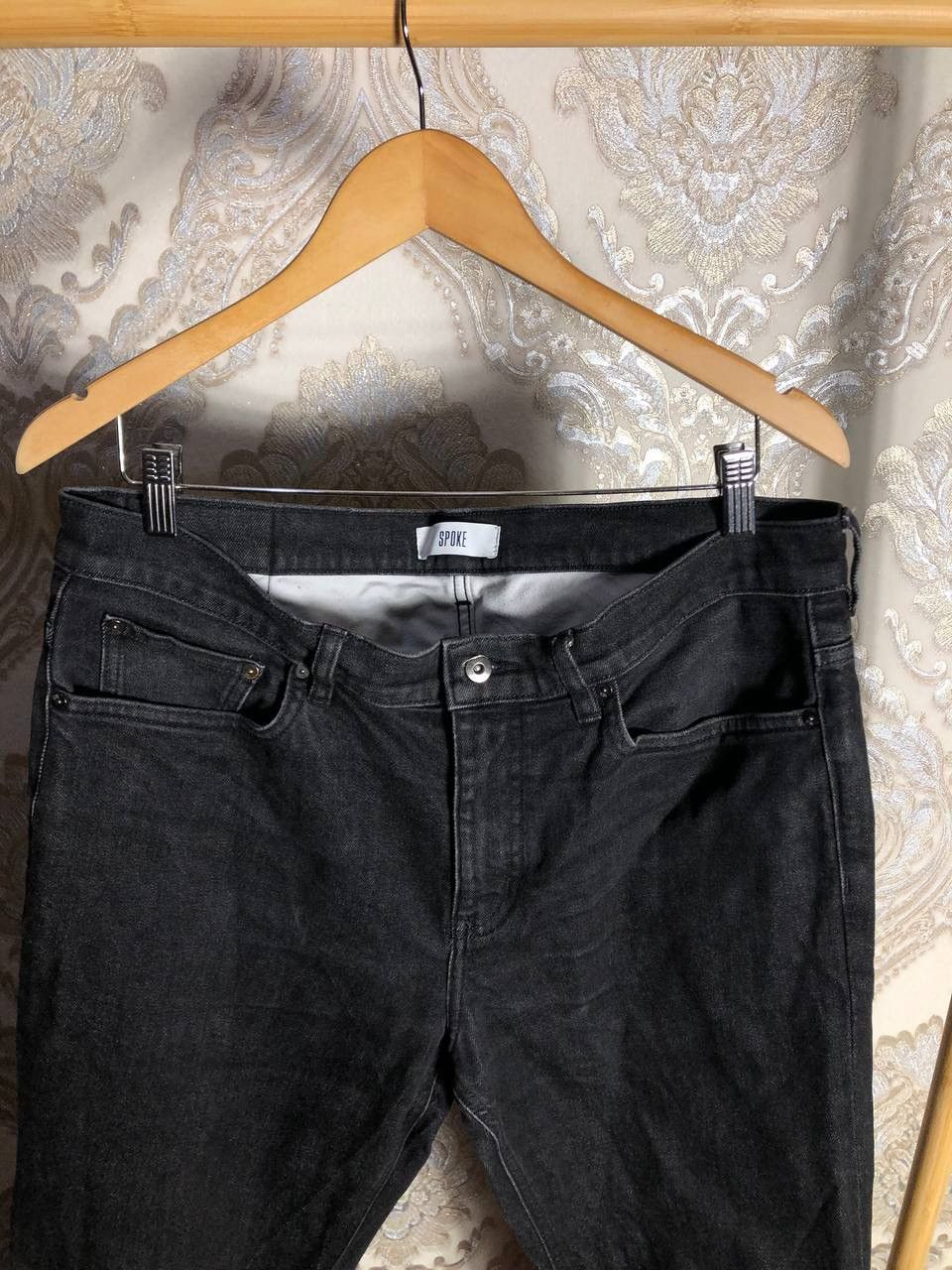 SPOKE × Vintage VERY RARE SPOKE DENIM JEANS DESIGNER SELVEDGE JAPAN STYLE Size US 35 - 2 Thumbnail