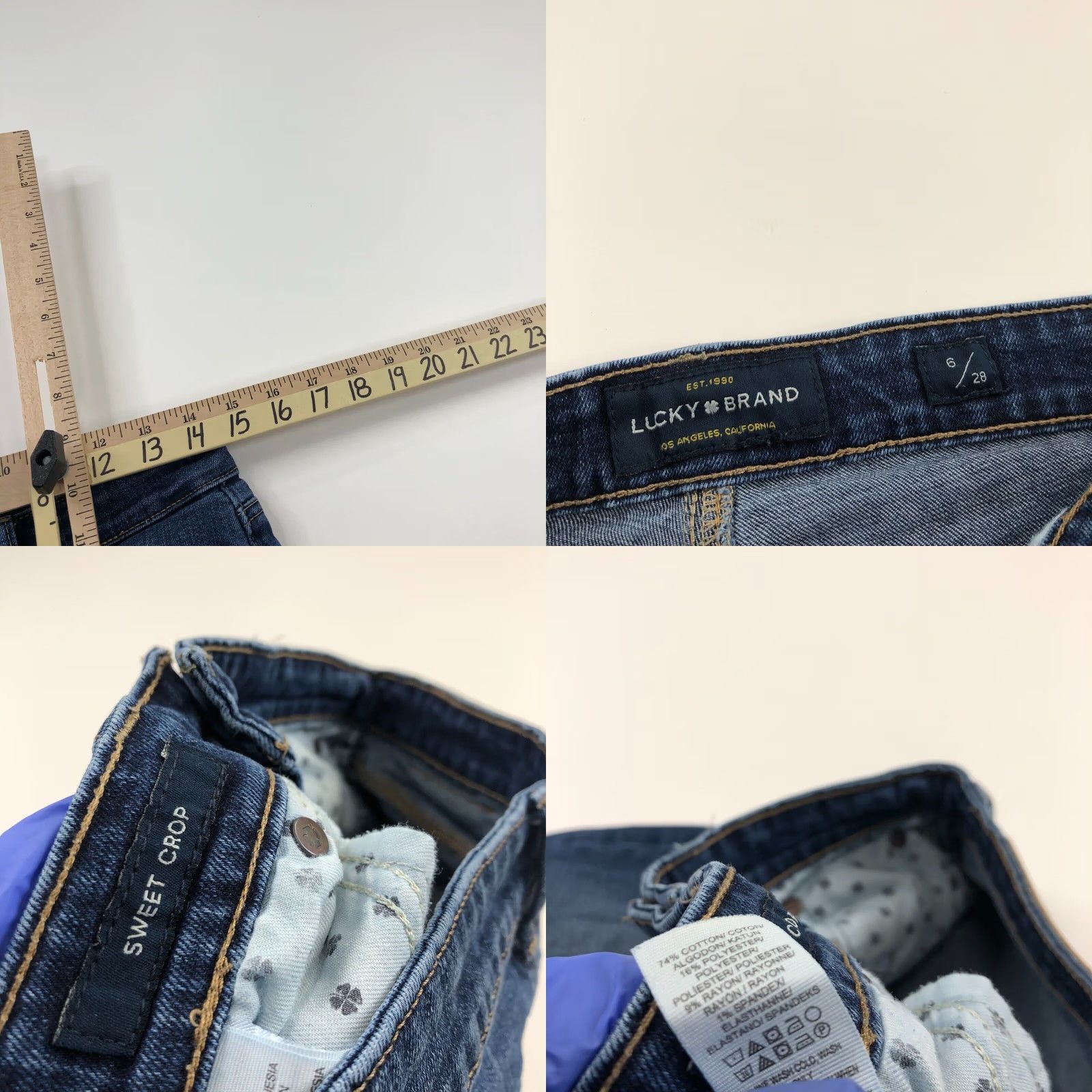 Lucky Brand Lucky Brand Sweet Crop Denim Jeans Shirt? Mid Rise 29W 26L Blue 5-Pocket Regular Womens Jeans Size 28" / US 6 / IT 42 - 8 Thumbnail
