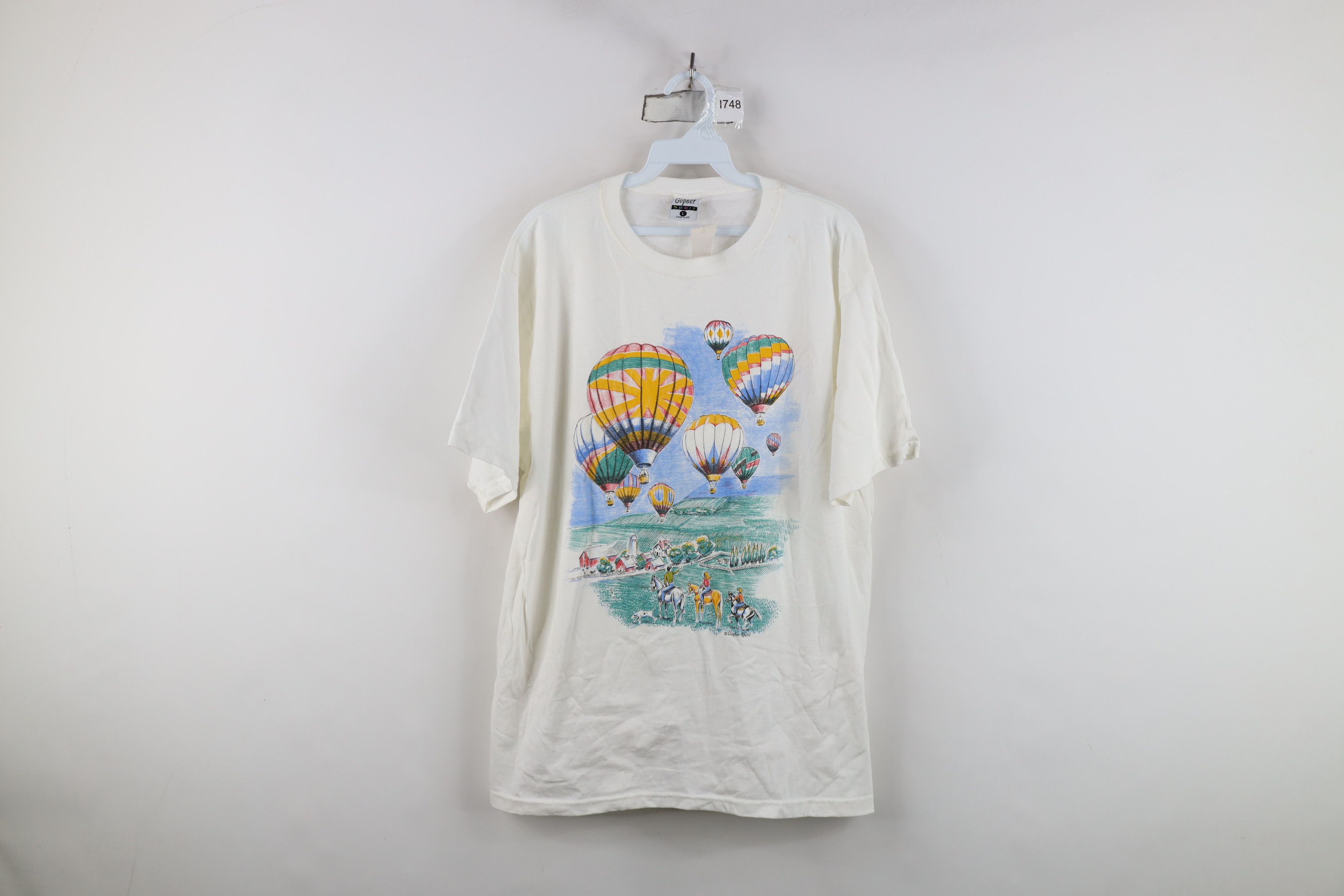 Vintage Deadstock Vintage 90s Streetwear Air Balloon T-Shirt USA Size L / US 10 / IT 46 - 1 Thumbnail