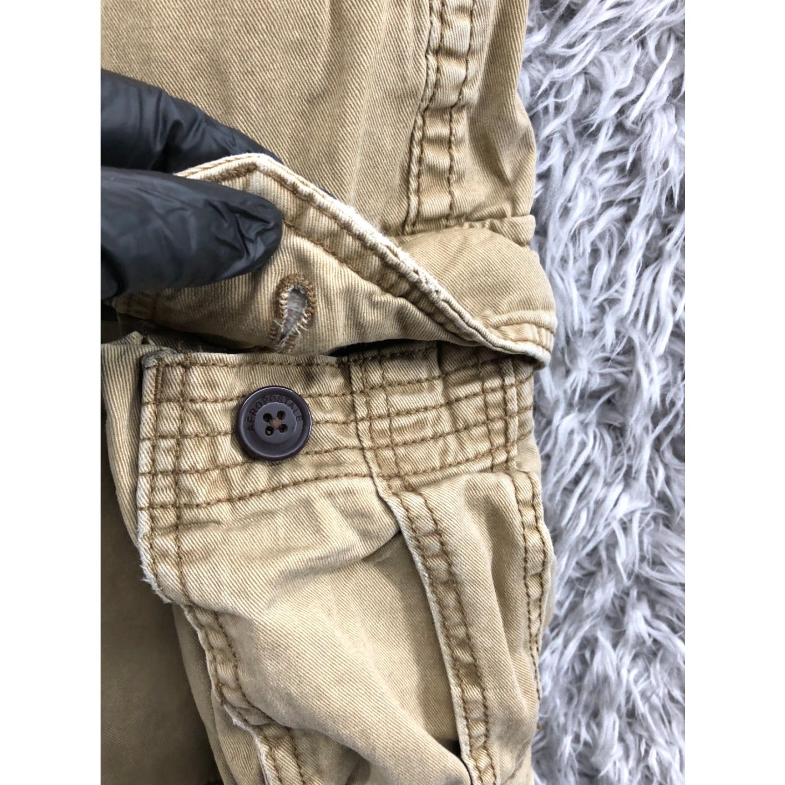 Vintage Aéropostale Cargo Shorts Mens 31 Mid Beige Cotton Blend 5-Pocket Regular Khaki Beach Casual Mens Size US 31 - 5 Thumbnail