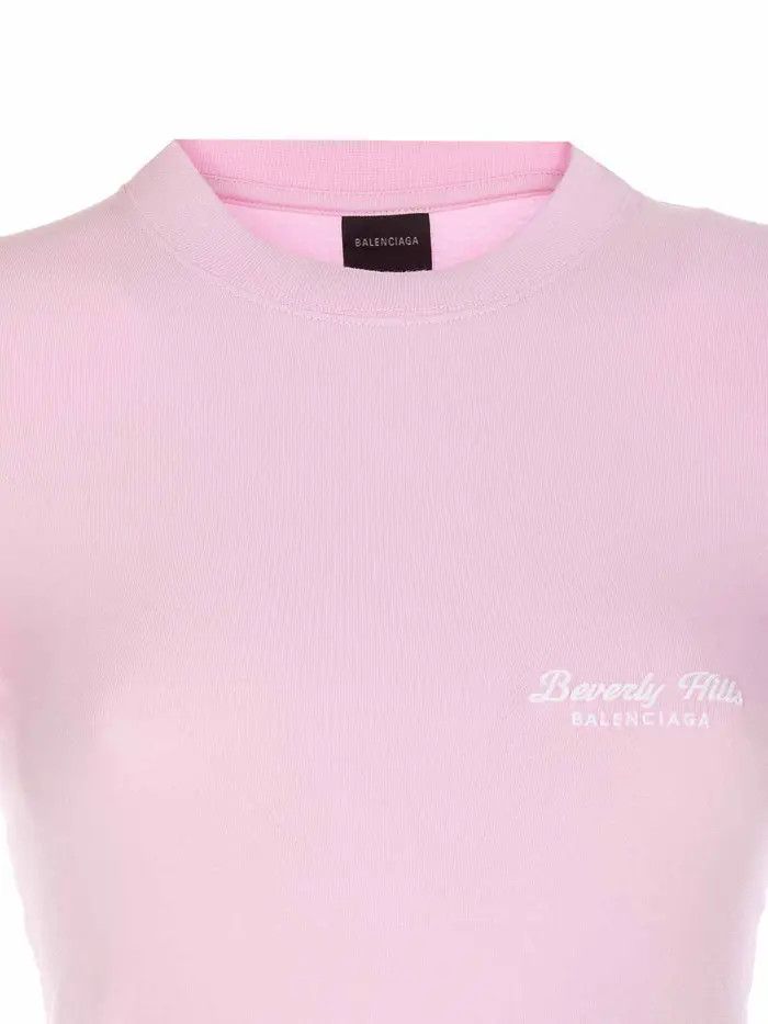 Balenciaga o1tr1nto0526 Beverly Hills T-Shirt Fitted in Pink Size XS / US 0-2 / IT 36-38 - 4 Thumbnail
