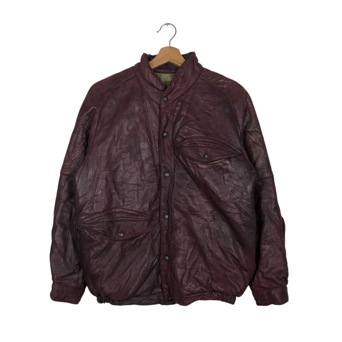 Japanese Brand 🔥VINTAGE BIKER LEATHER JACKET REVERSIBLE FOCARDI ITALY Size US M / EU 48-50 / 2 - 3 Thumbnail