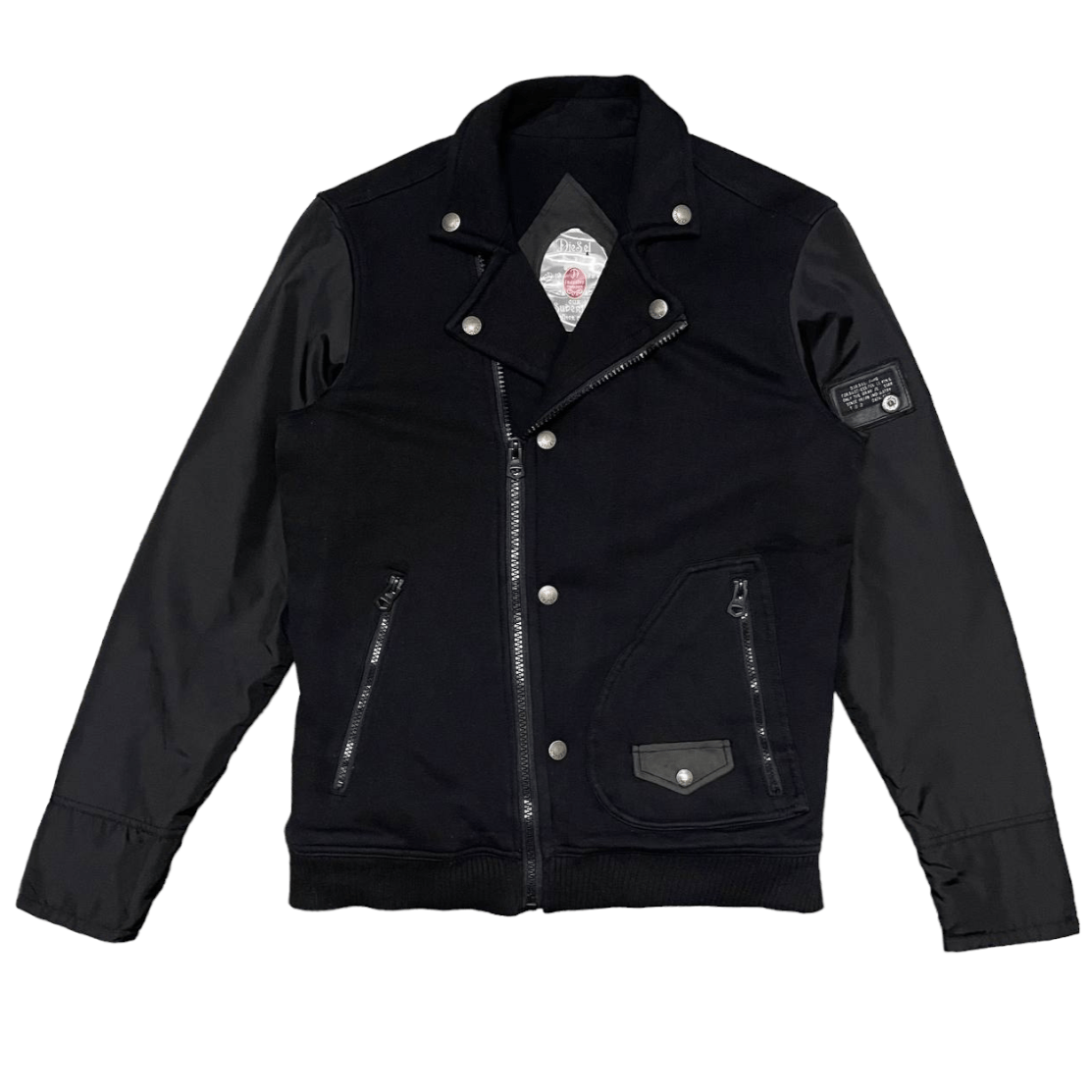 image of Vintage Diesel Only The Brave Motorcycle Rider Jacket in Black, Men's (Size Medium)