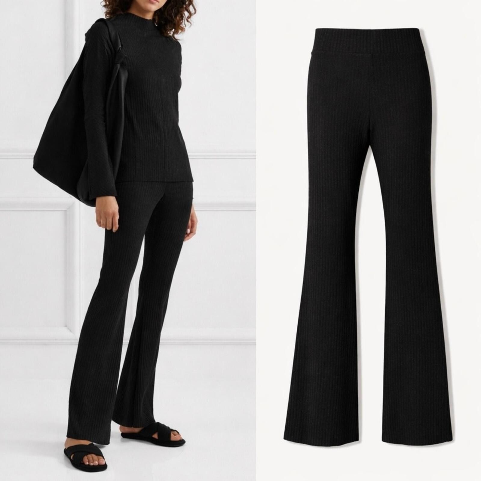 Calvin Klein Calé Angelique Ribbed Flare High Rise Knit Leggings XS Size 26" / US 2 / IT 38 - 1 Thumbnail