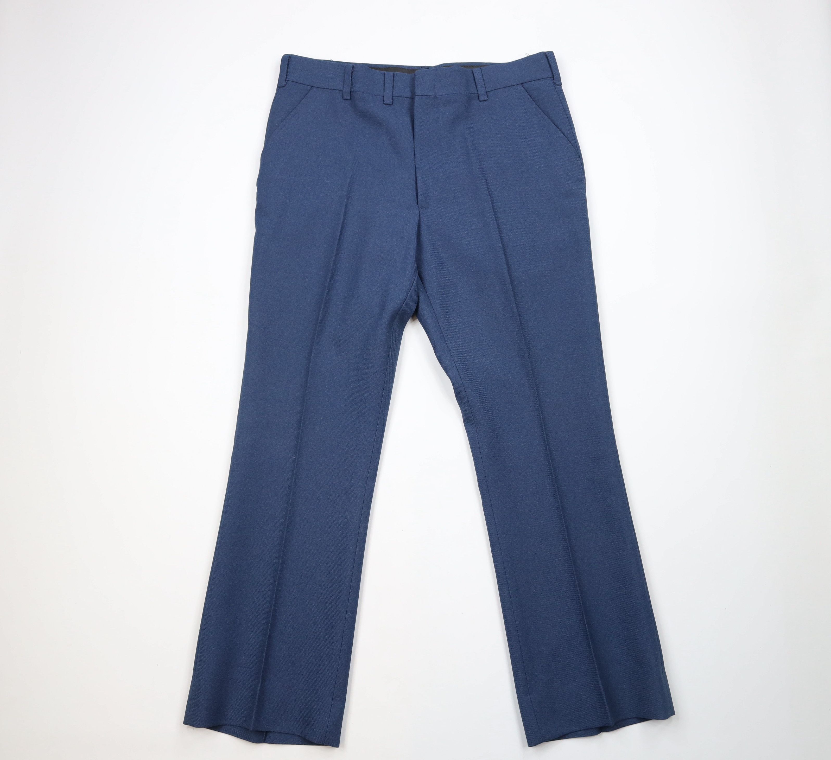 image of Vintage 70's Streetwear Wide Leg Bell Bottoms Pants Blue, Men's (Size 38)