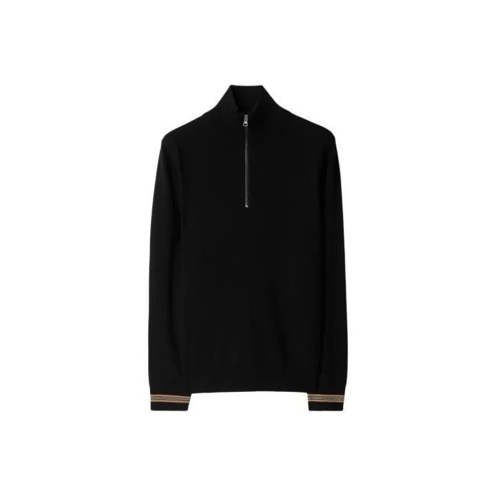 Burberry Burberry Burberry Black Long Sleeve Polo Sweater-2507 Size US L / EU 52-54 / 3 - 1 Thumbnail