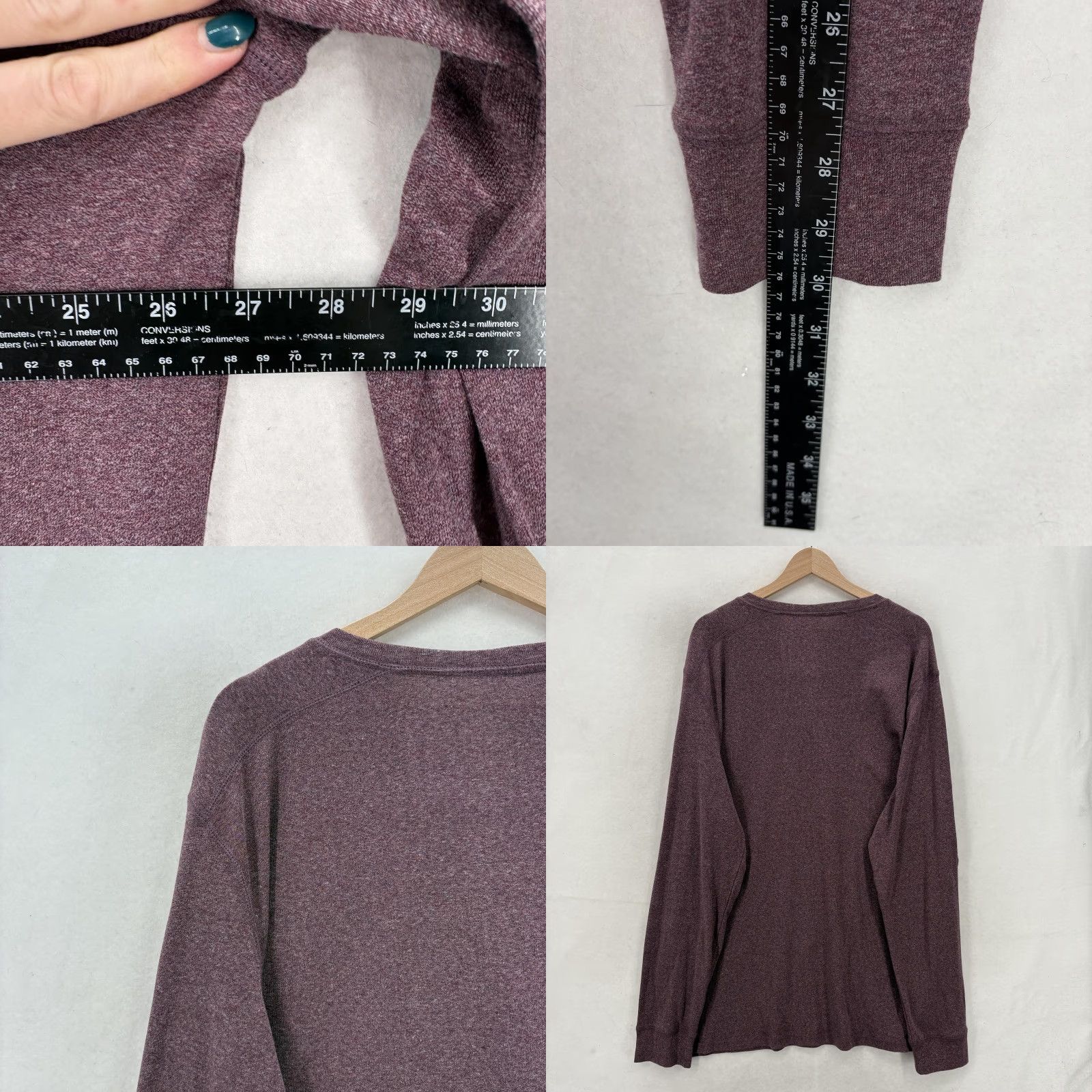 Apt. 9 APT.9 Shirt Mens 3XLT Red Wine Henley Long Sleeve Stretch Tagless Casual Size US XXL / EU 58 / 5 - 8 Thumbnail