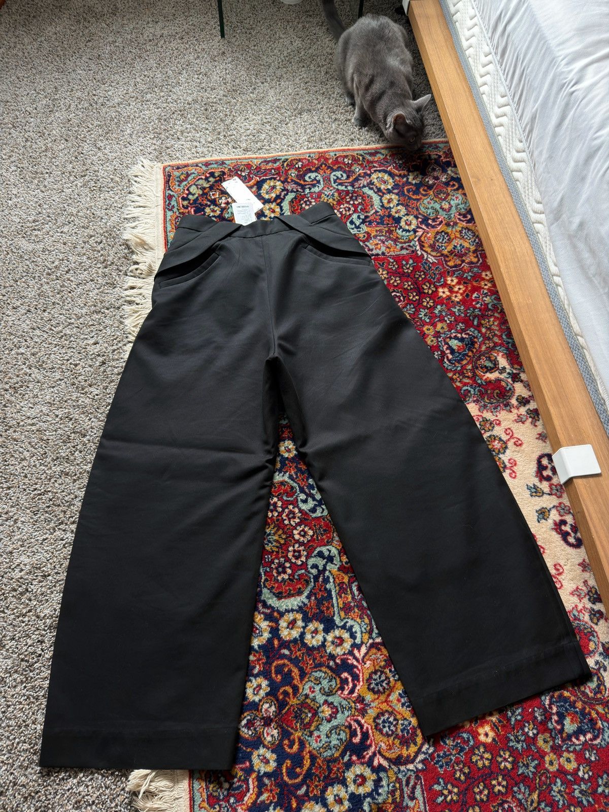 pet-tree-kor pet-tree-kor Black Sarracenia Wide Leg Trousers Size 48 Size US 32 / EU 48 - 4 Thumbnail