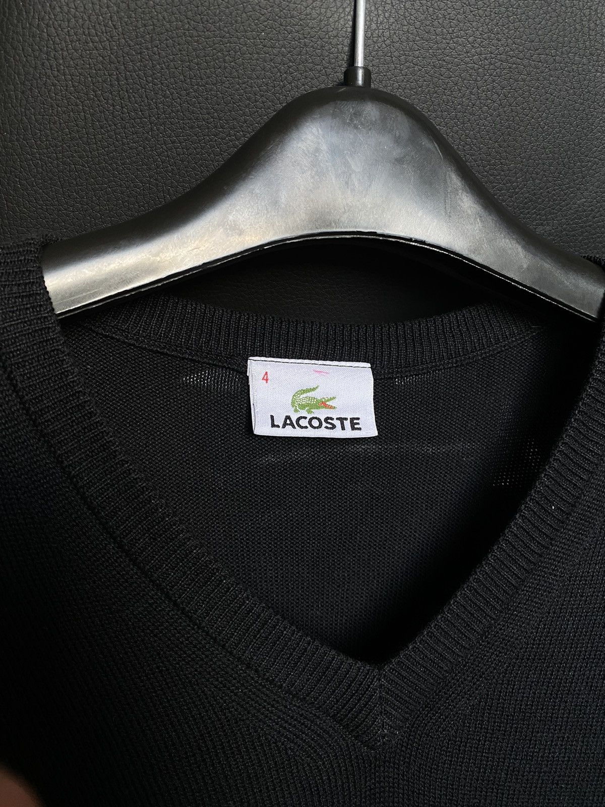 Lacoste × Vintage Lacoste wool vest sleeveless black crocodile Size US M / EU 48-50 / 2 - 5 Thumbnail