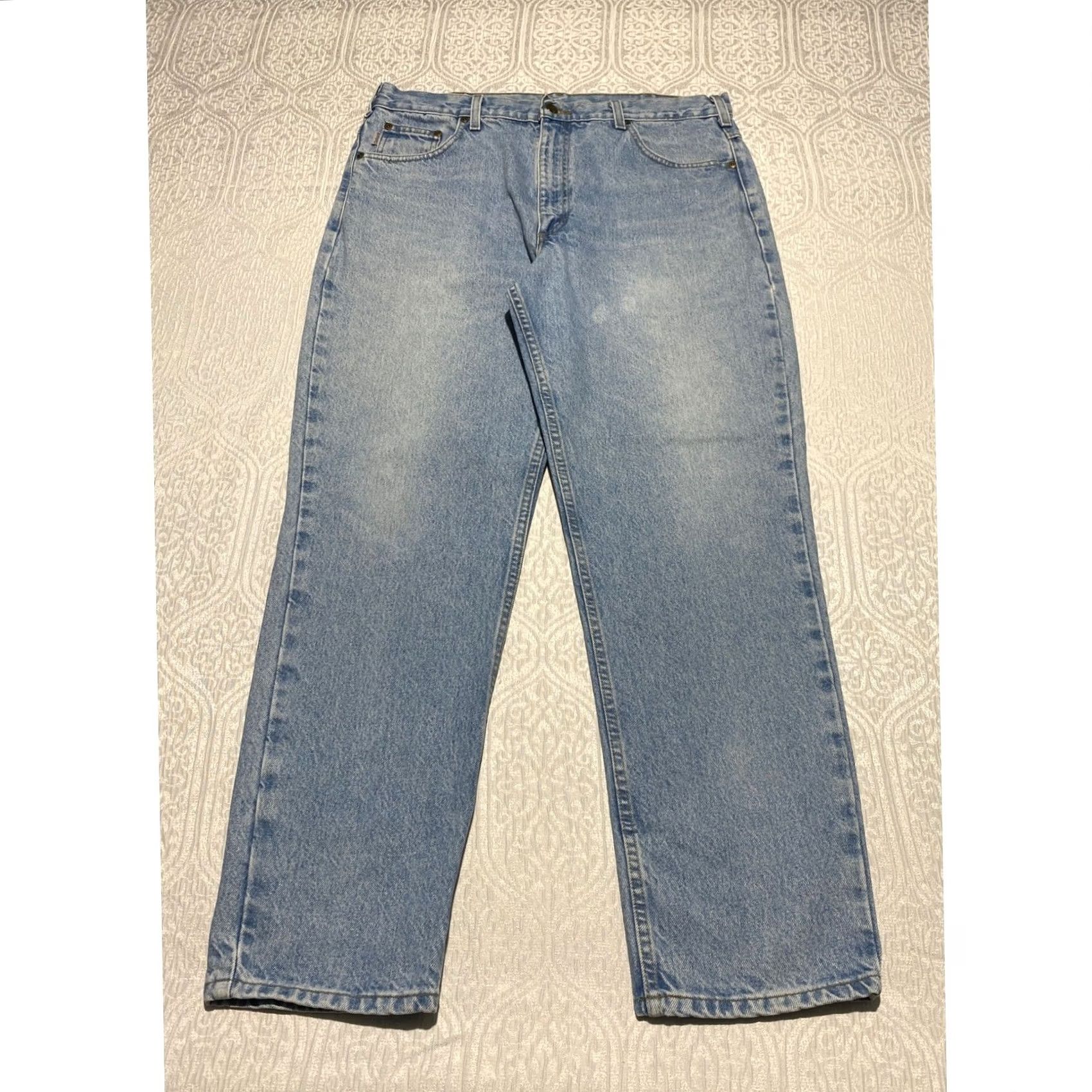 Carhartt VINTAGE Carhartt Jeans Mens 36x31 Blue Denim Relaxed Fit Workwear Straight 5-Pocket Logo Patch Mens Size US 36 / EU 52 - 3 Thumbnail