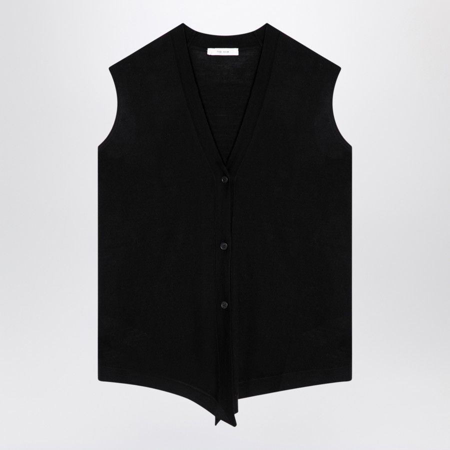 The Row o1d2blof1024 Wool Waistcoat Cardigan in Black Size M / US 6-8 / IT 42-44 - 1 Thumbnail