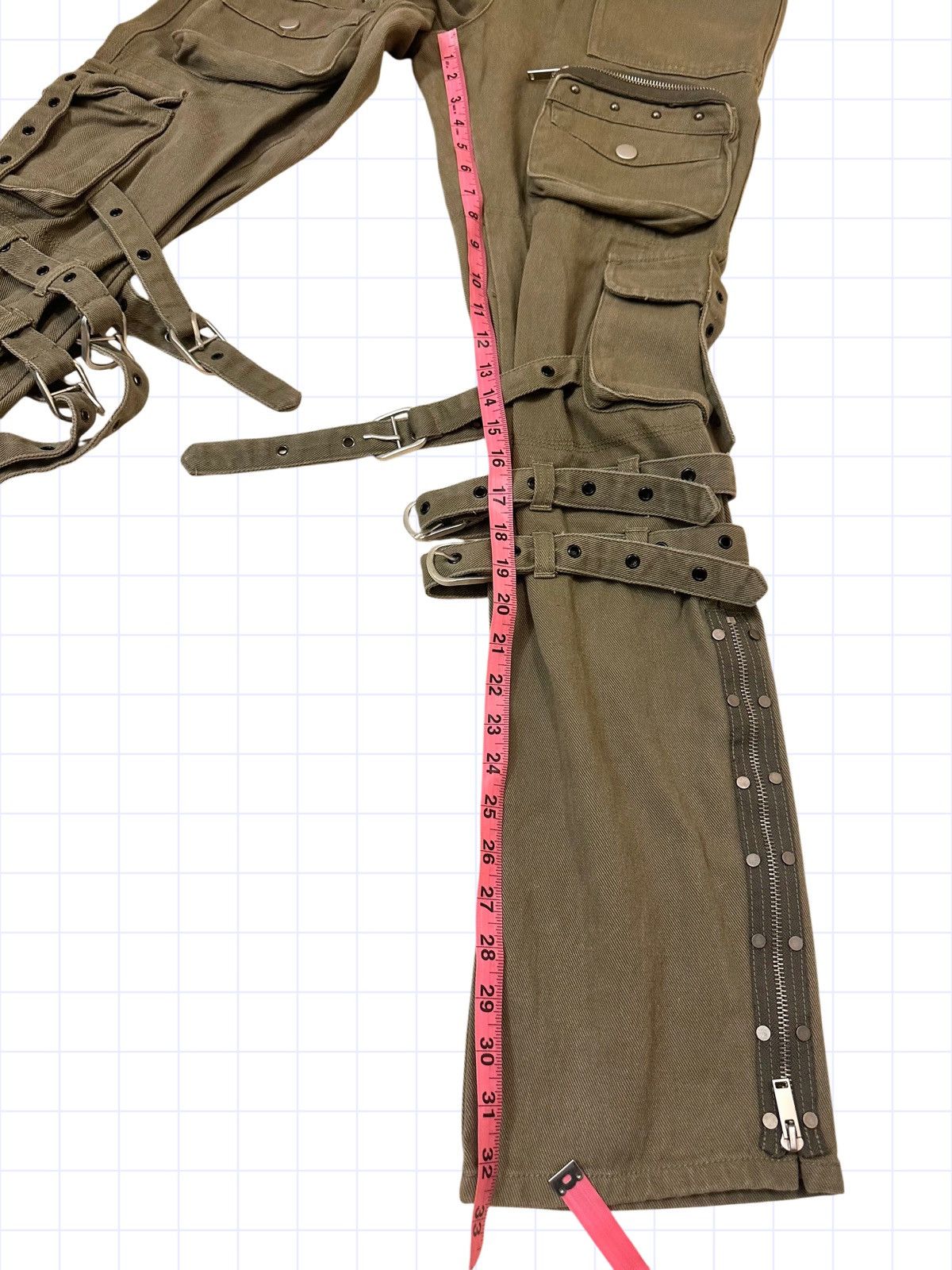 Japanese Brand × Vintage Japanese Twill Embellished Bondage Pouch Pockets Pants XL Size US 32 / EU 48 - 9 Thumbnail