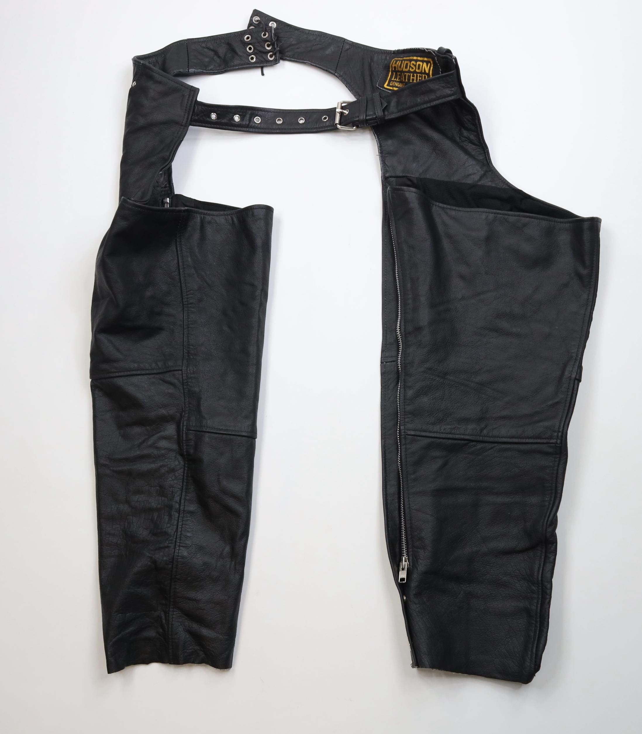 Vintage Vintage 90s Streetwear Leather Motorcycle Riding Chaps Pants Size US 44 / EU 60 - 1 Thumbnail