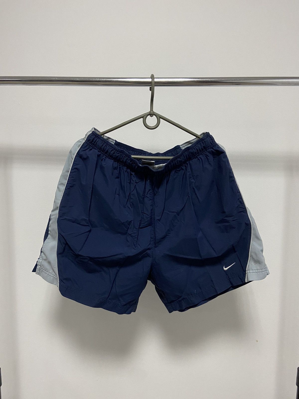 Nike × Vintage Nike Shorts Vintage Small Logo Style Y2K Nylon Stripe Size US 36 / EU 52 - 1 Thumbnail