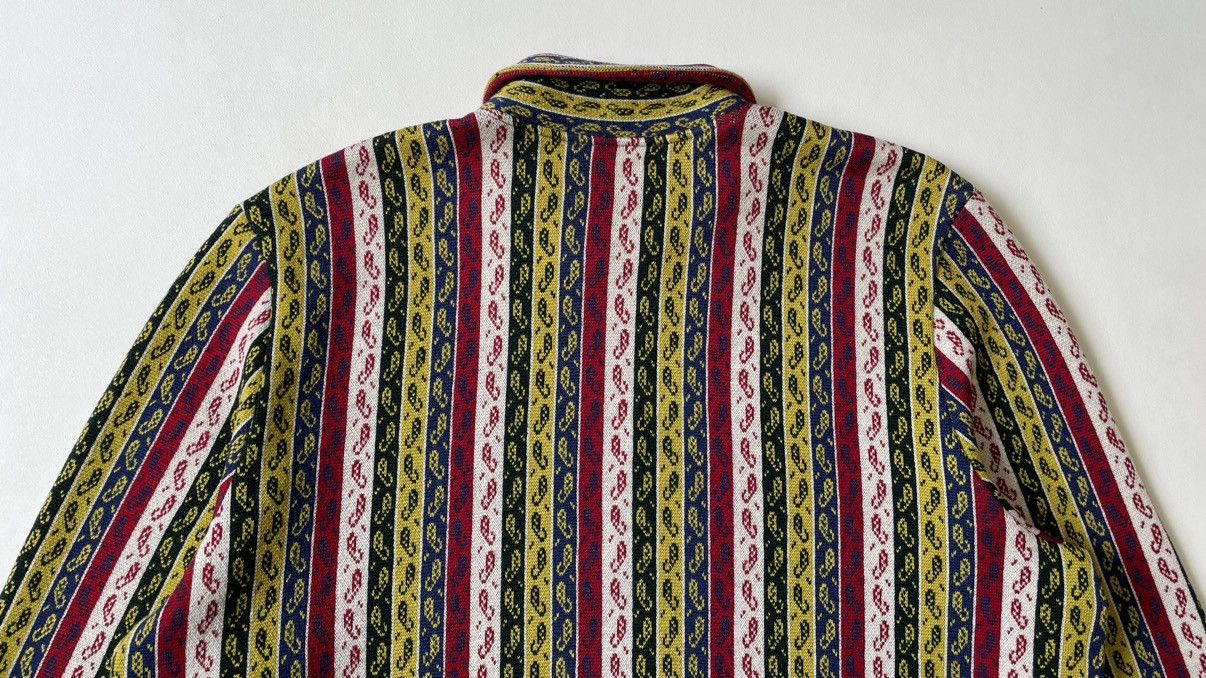 Bode Striped Paisley Quarter Zip Wool Sweater Size US L / EU 52-54 / 3 - 11 Thumbnail